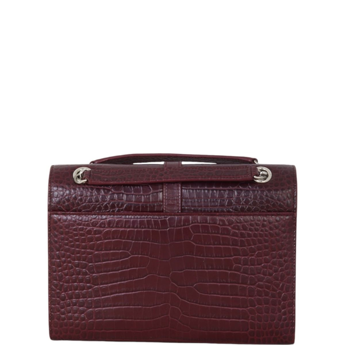 Saint Laurent Envelope Chain Bag Medium Croc Embossed