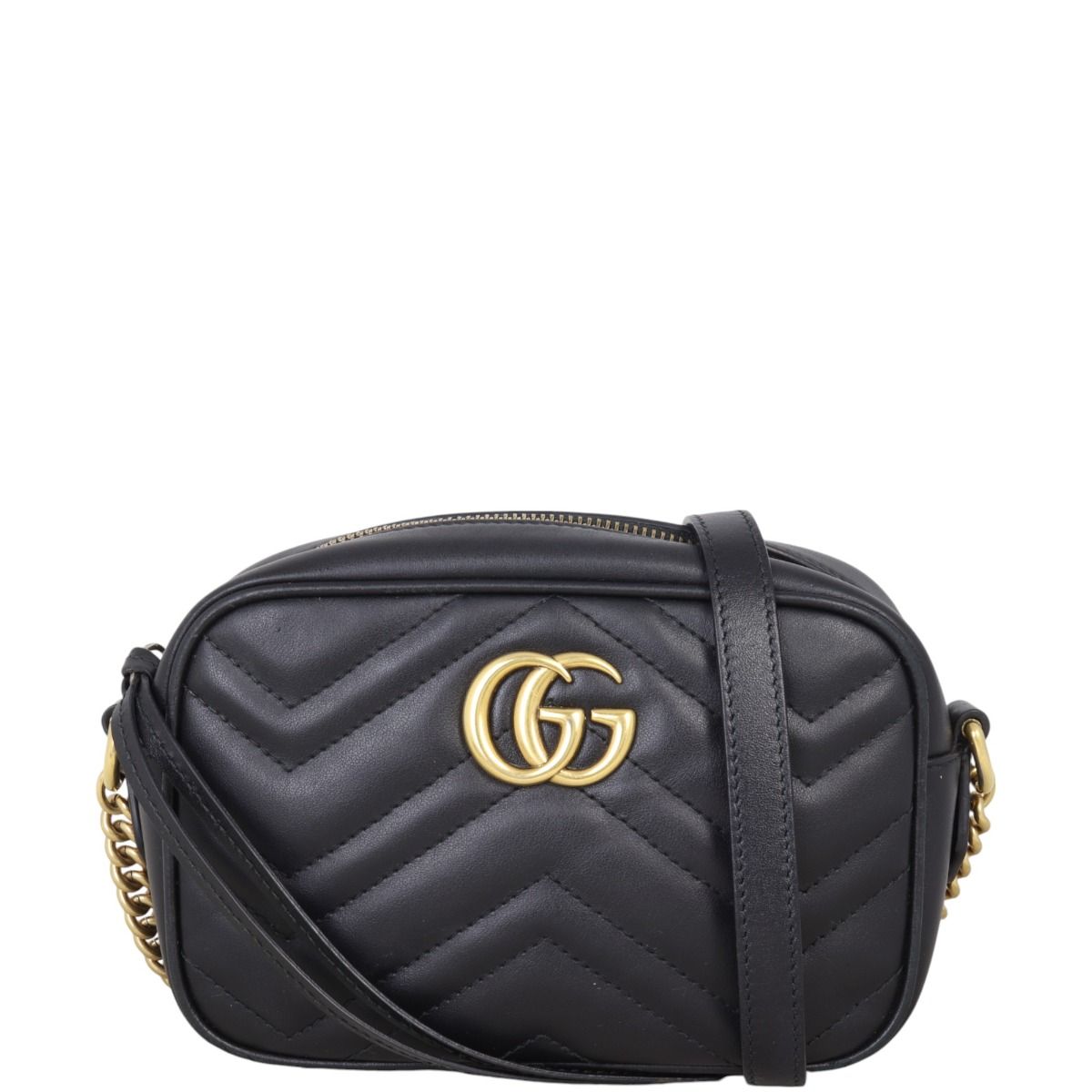Gucci gg marmont matelassé leather mini chain camera bag hotsell