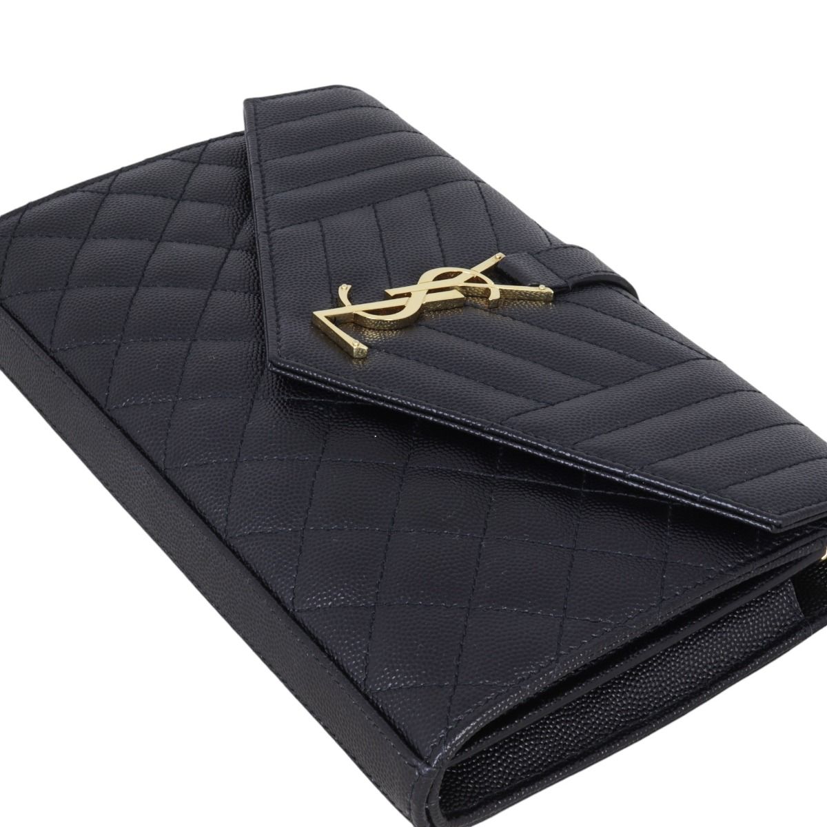 Saint Laurent Monogram Mix Matelasse Envelope Wallet on Chain