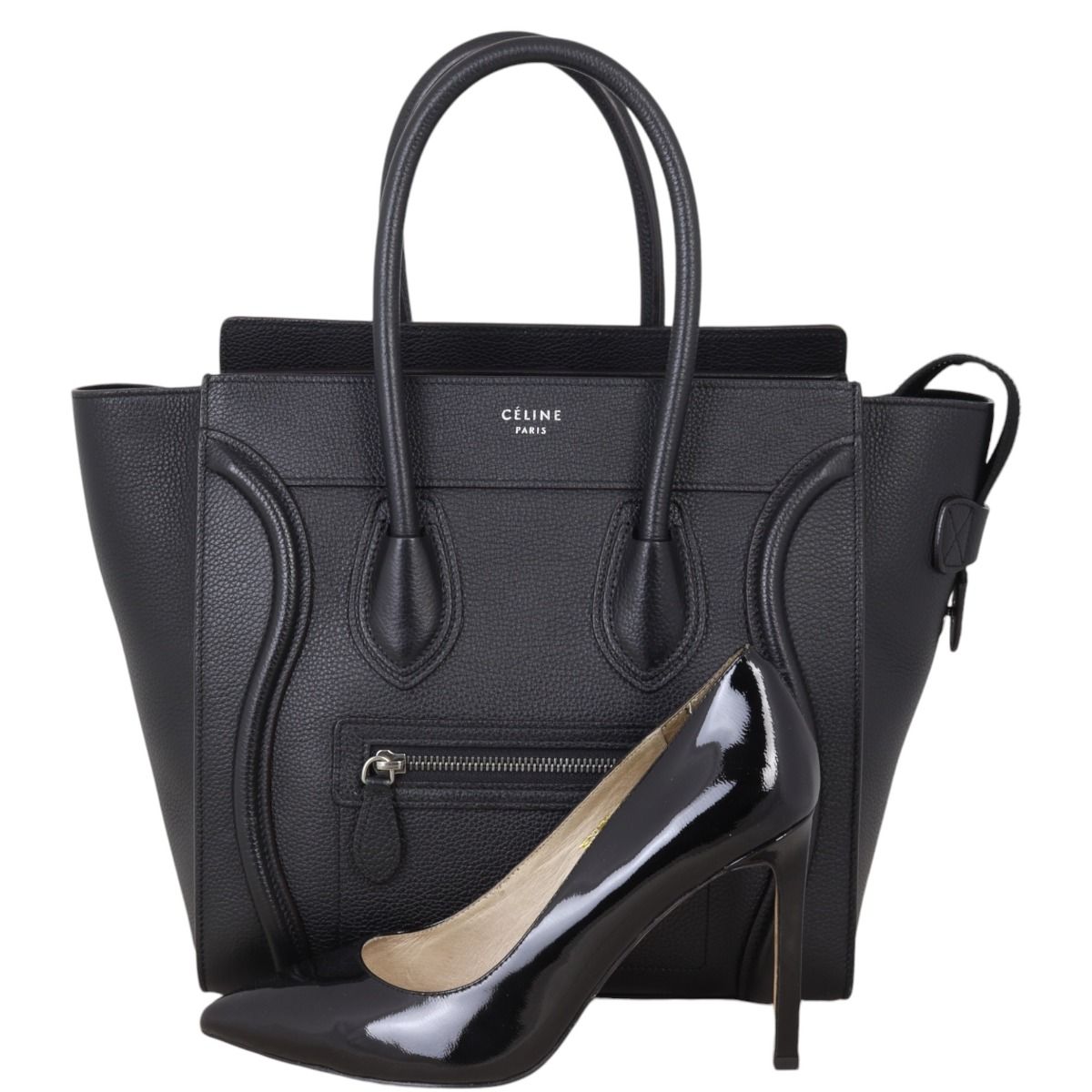 Celine mini luggage handbag in drummed calfskin cheap