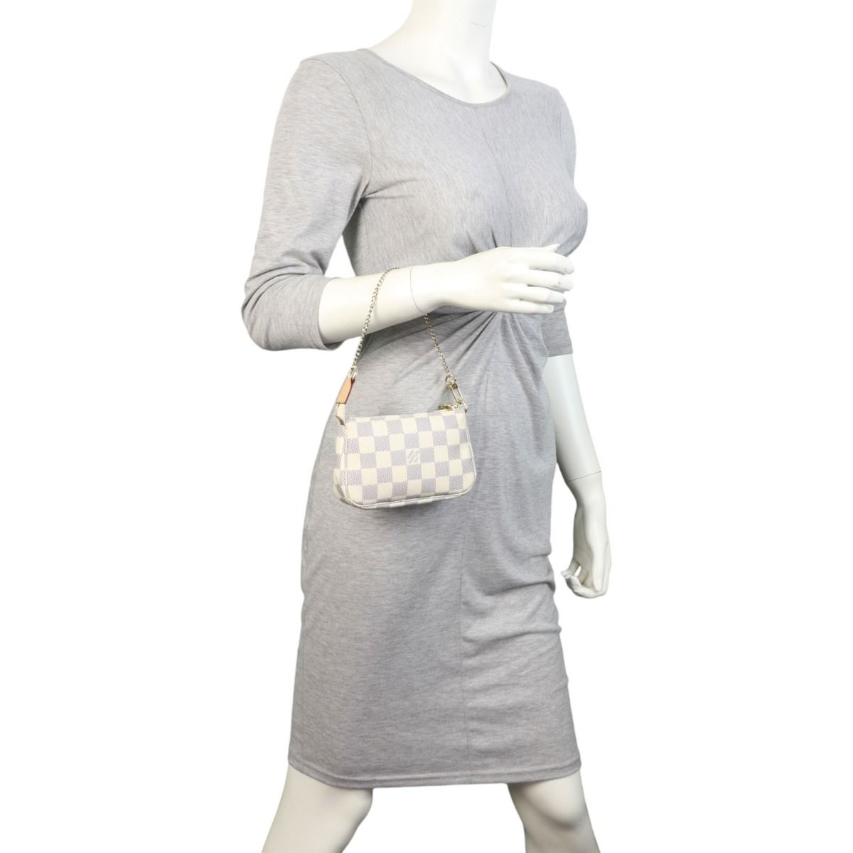 Mini pochette accessoires damier azur online
