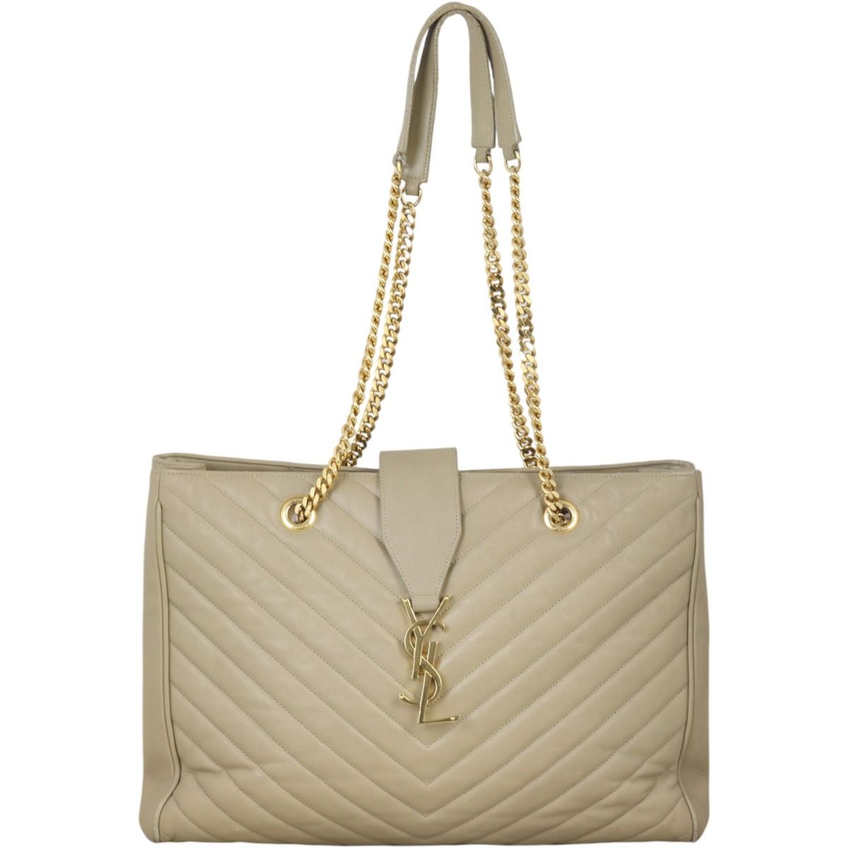 Saint Laurent Chevron Shopping Tote