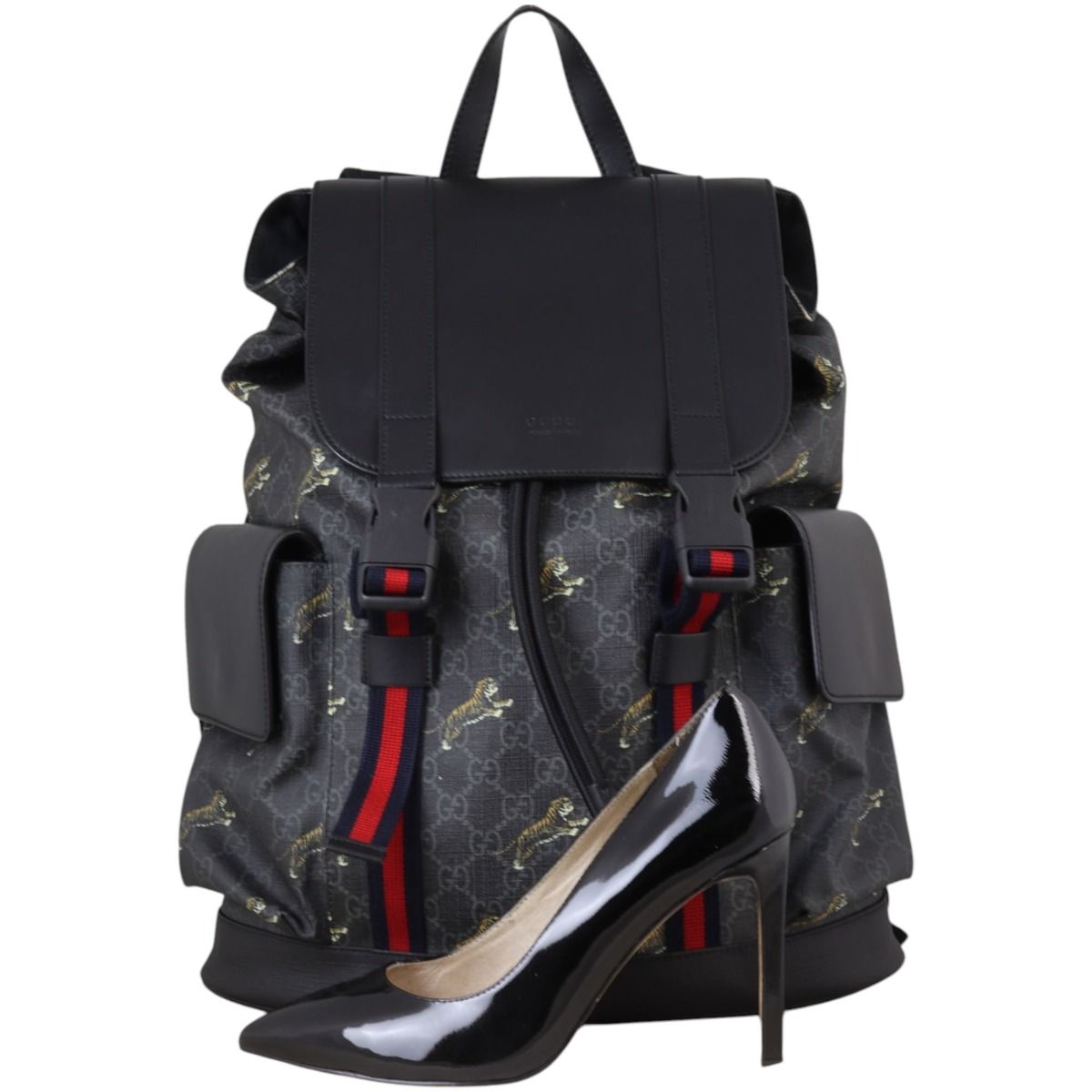 Double buckle backpack sales