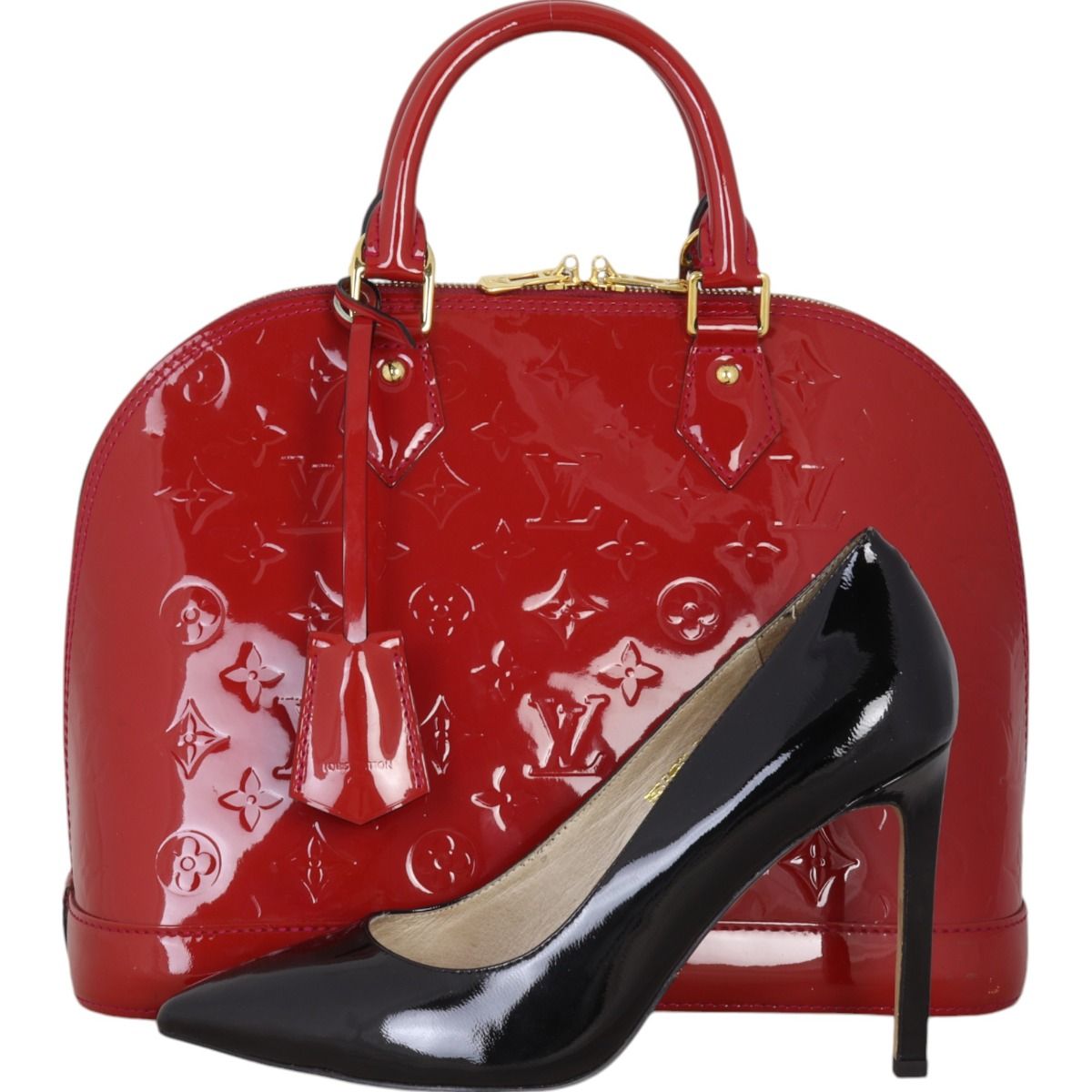 【希少】 LOUIS VUITTON Monogram Vernis Alma PM レッド バッグ Louis Vuitton Alma PM Monogram Vernis