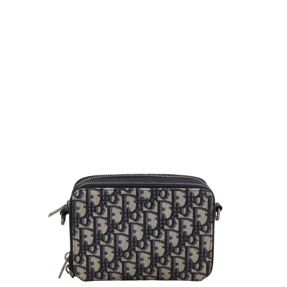 Dior Double Zip Pouch with Strap Oblique