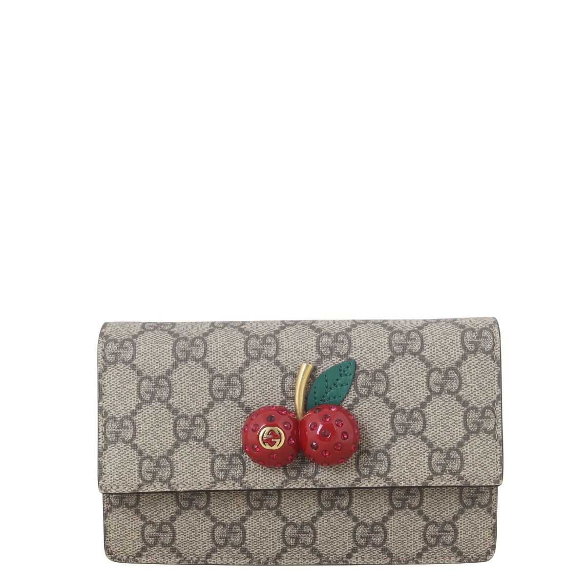 Gucci GG Supreme Cherry Super Mini Chain Bag