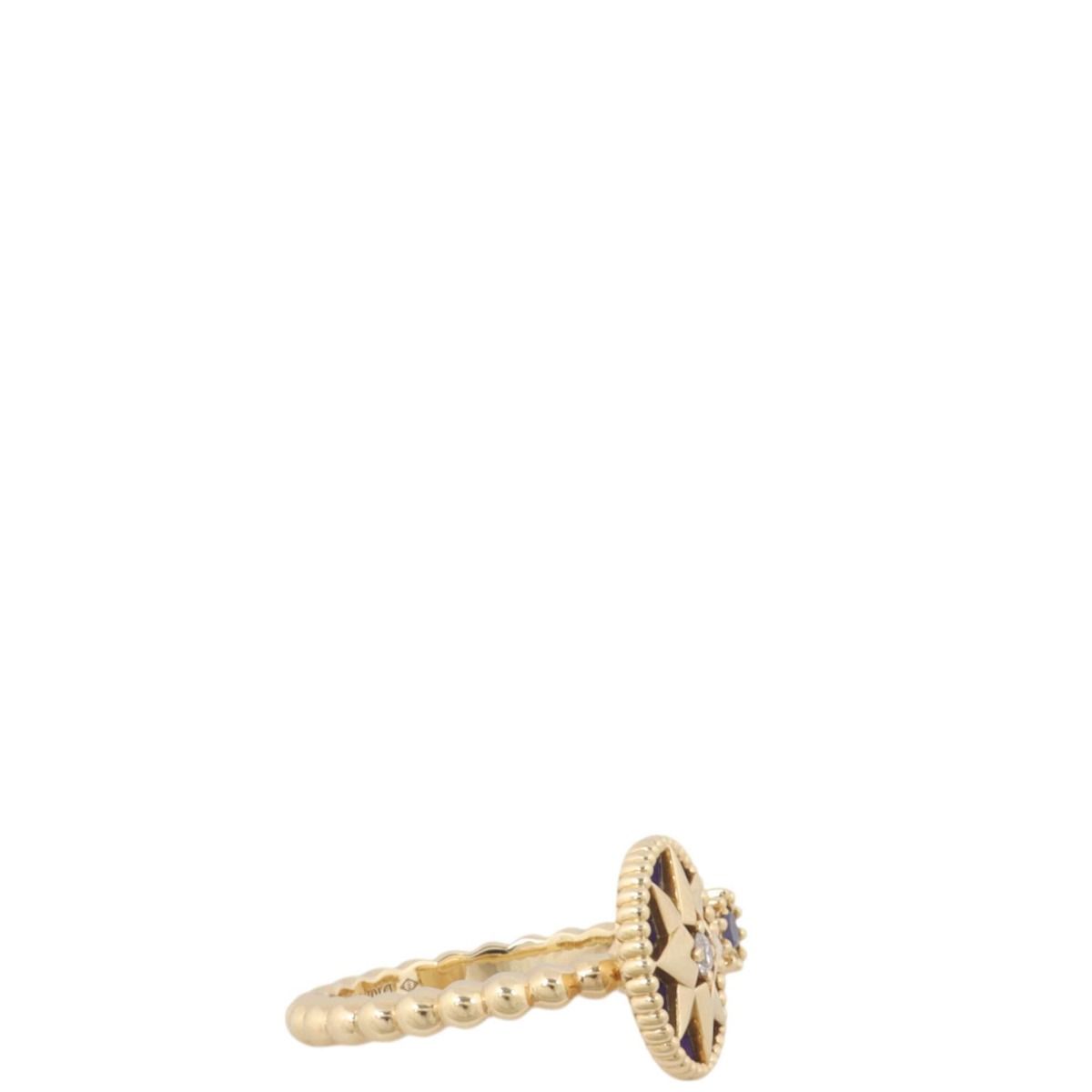 Dior Rose Des Vents Lapis Sapphire 18k Yellow Gold Open Ring