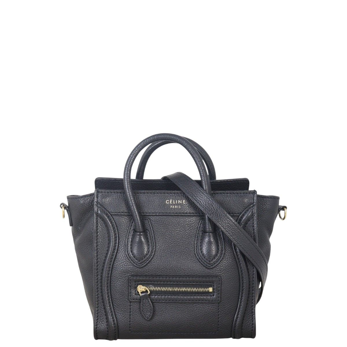 数量限定！EXPRESS便可★CELINE ナノ Luggage bag Celine Leather Nano Luggage Bag Taupe