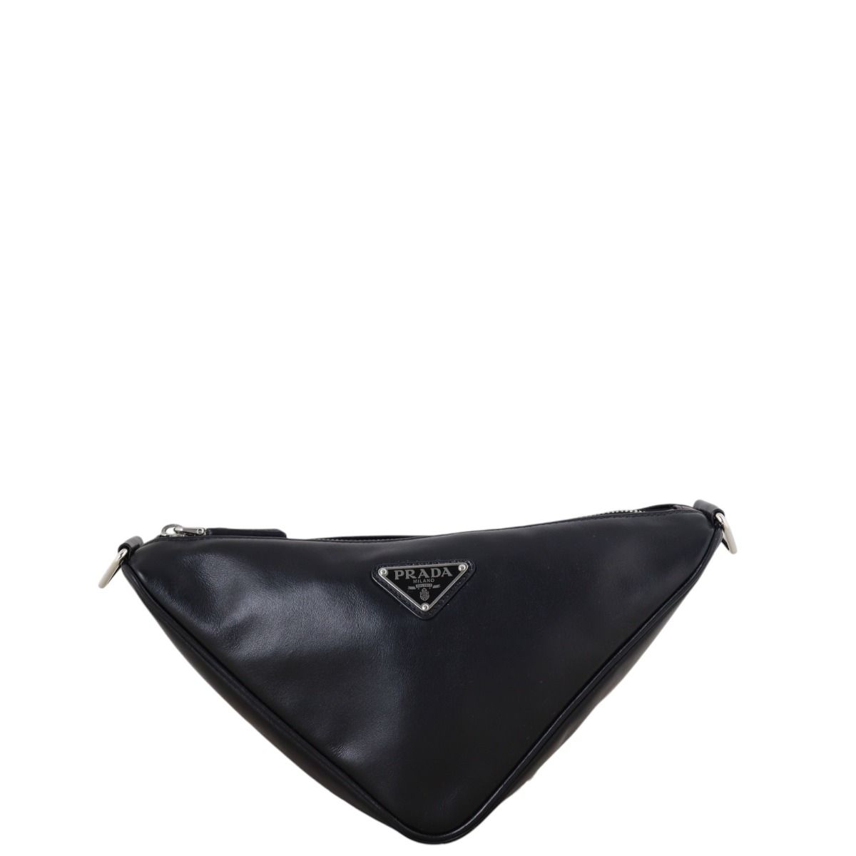 PRADA logo leather shoulder bag【注目商品】SS25 新作 ★ Prada Black Leather Shoulder Bag | italist