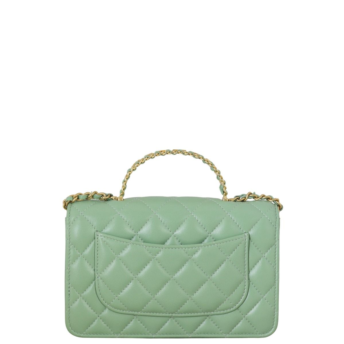 ショルダーバッグ・ポシェット × ヴィンテージ(中古) Chanel round top handle shoulder bag Chanel Ring Handle Logo Flap Shoulder Bag