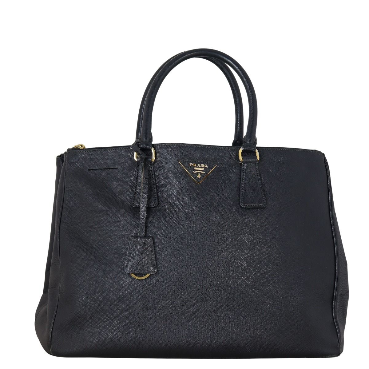 値下げPRADA SAFFIANOLUX PRADA Black Saffiano Lux Galleria Leather Medium Double Zip