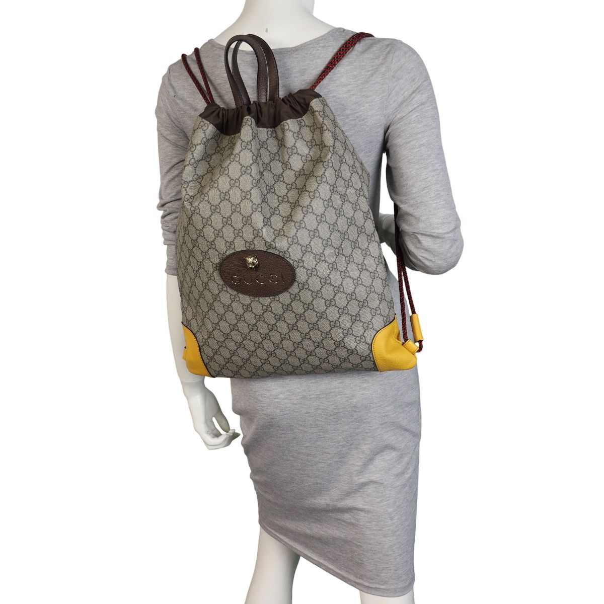 Gucci GG Supreme Neo Vintage Drawstring Backpack