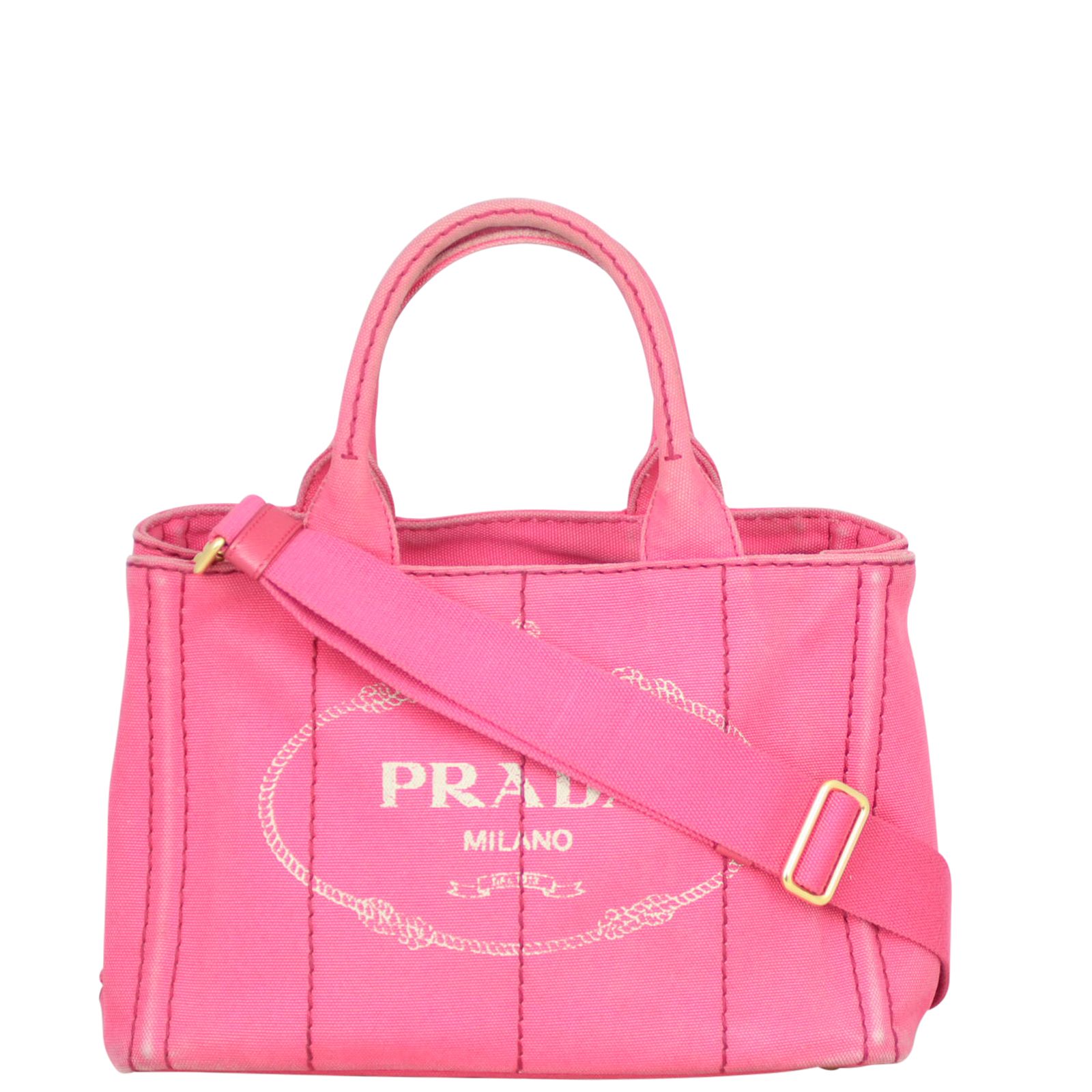 Prada logo canvas tote sales