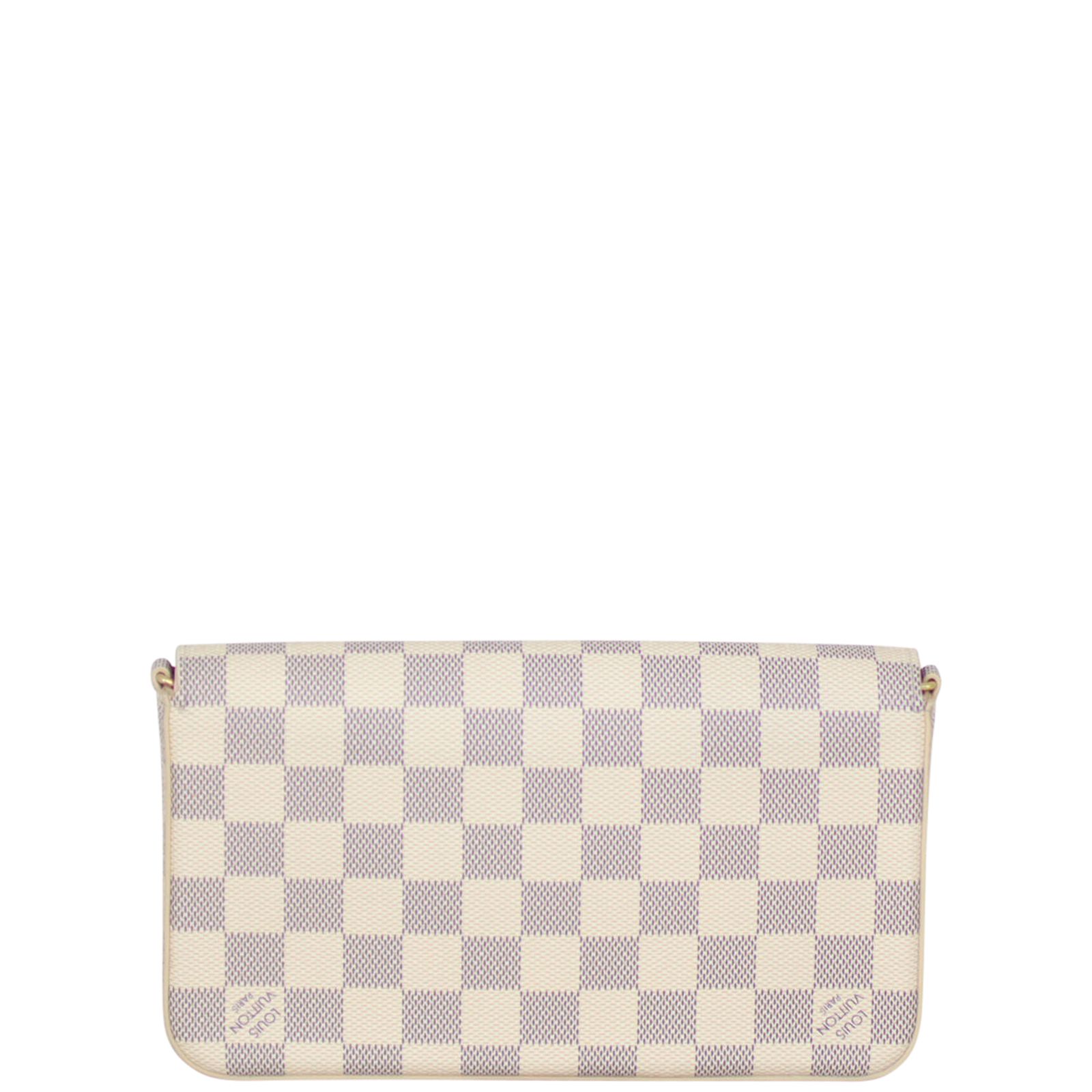 Louis vuitton damier azur pochette felicie chain wallet rose ballerine hot sale