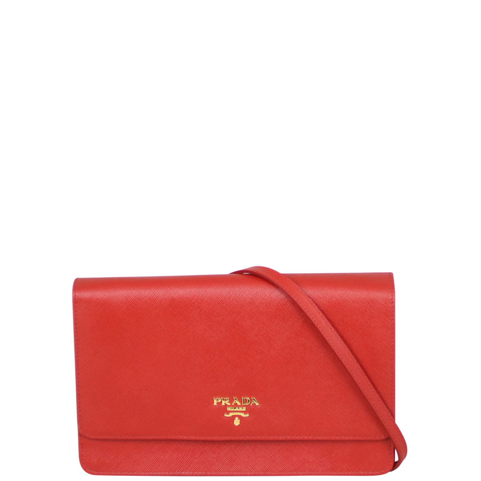 Prada Saffiano Metal Wallet on Strap