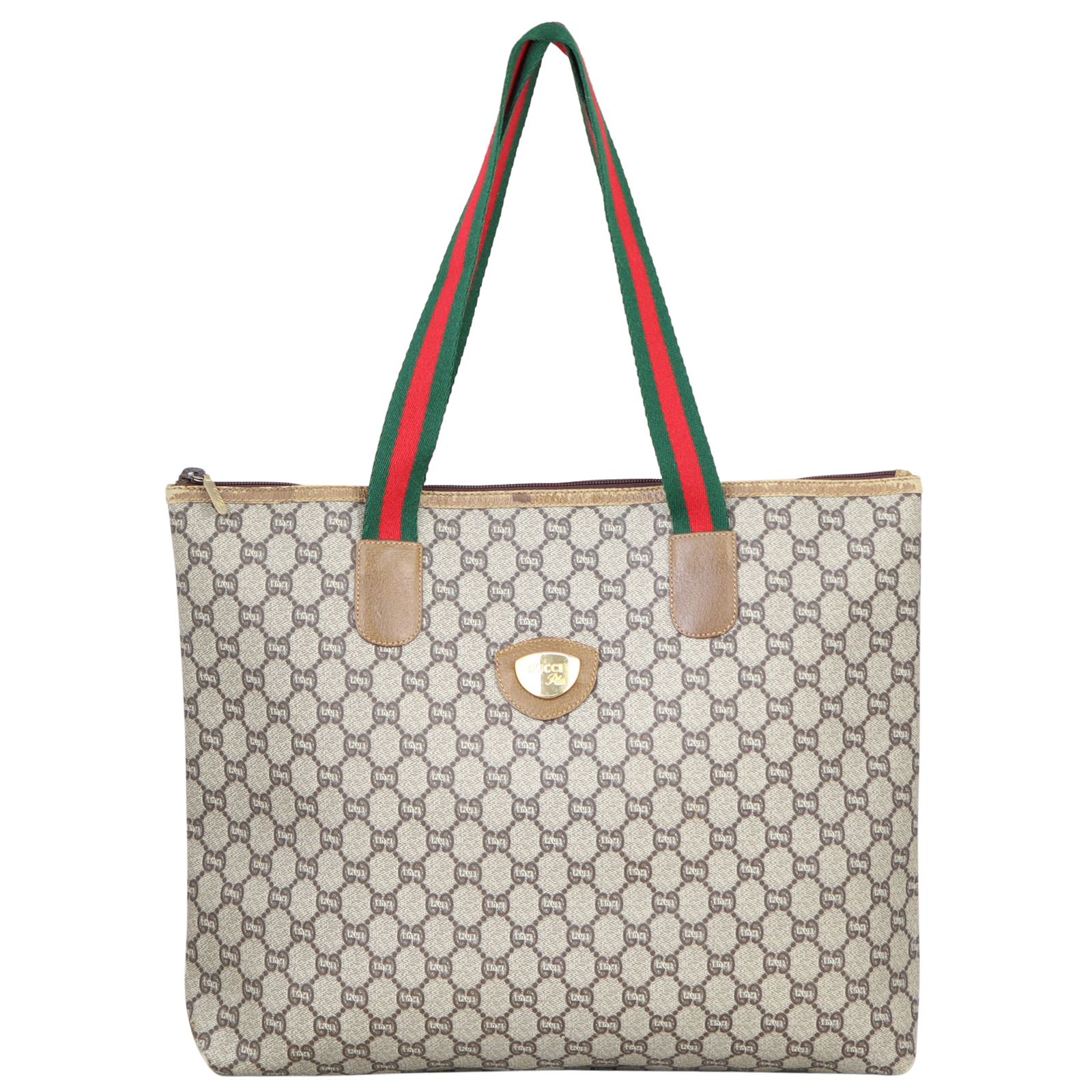 Gucci GG Supreme Plus Web Tote