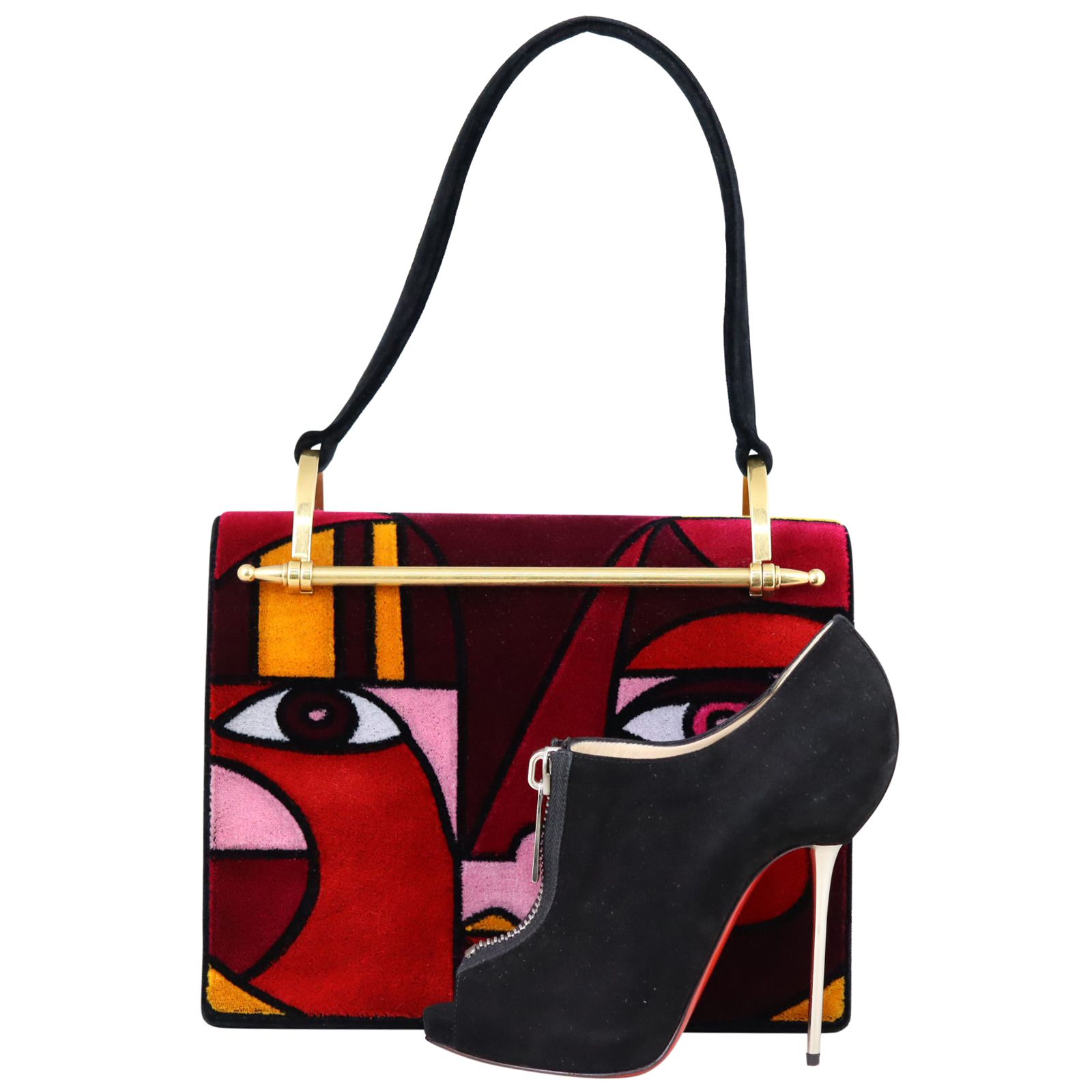 Prada X Liselotte Watkins Patchwork Face Print Bag