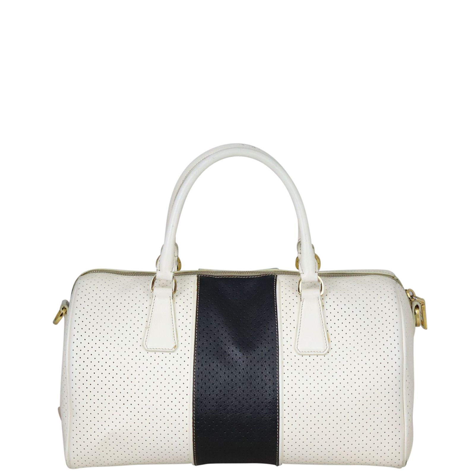 Prada Saffiano Fori Perforated Bowler