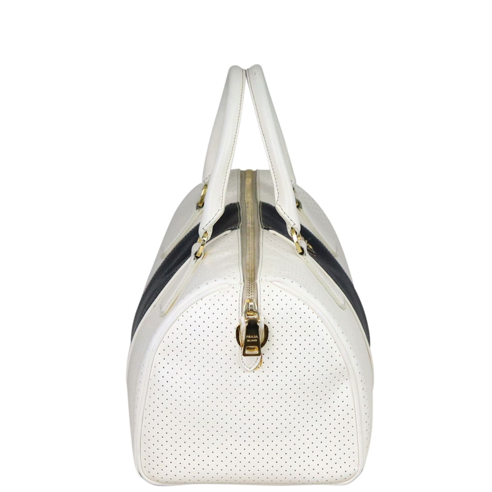 Prada Saffiano Fori Perforated Bowler