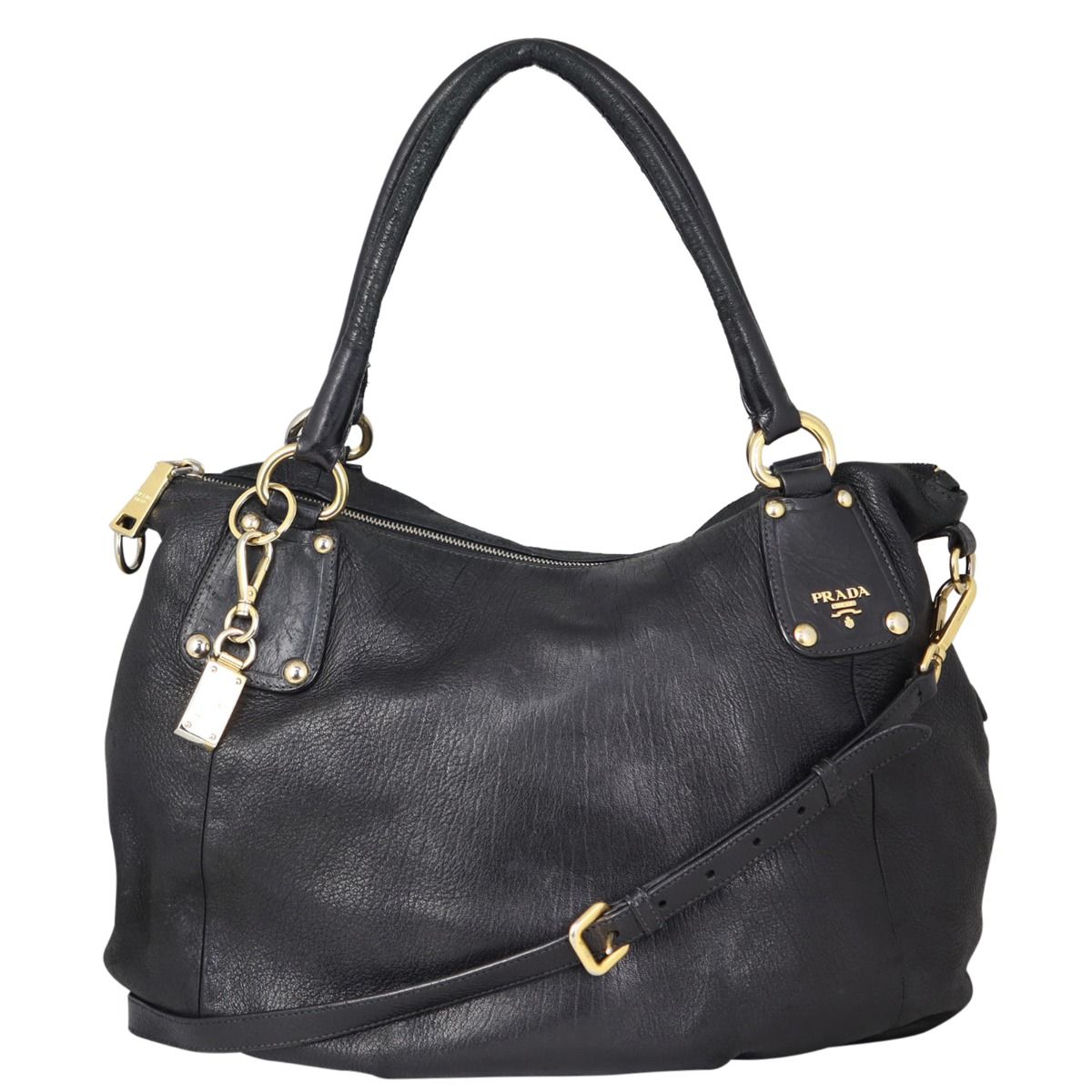 Prada Cervo Shine Two Way Tote