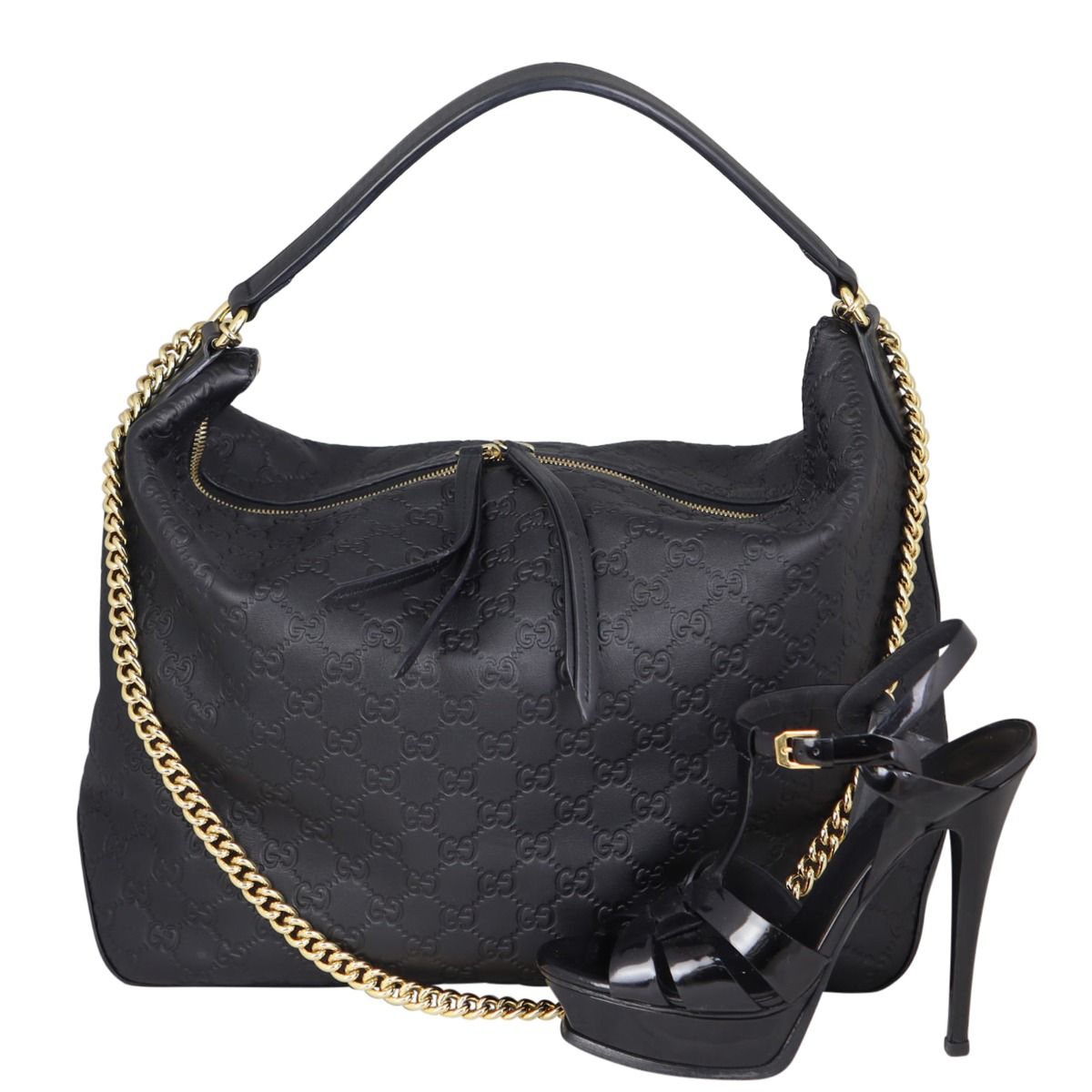Gucci linea a large guccissima leather hobo bag discount