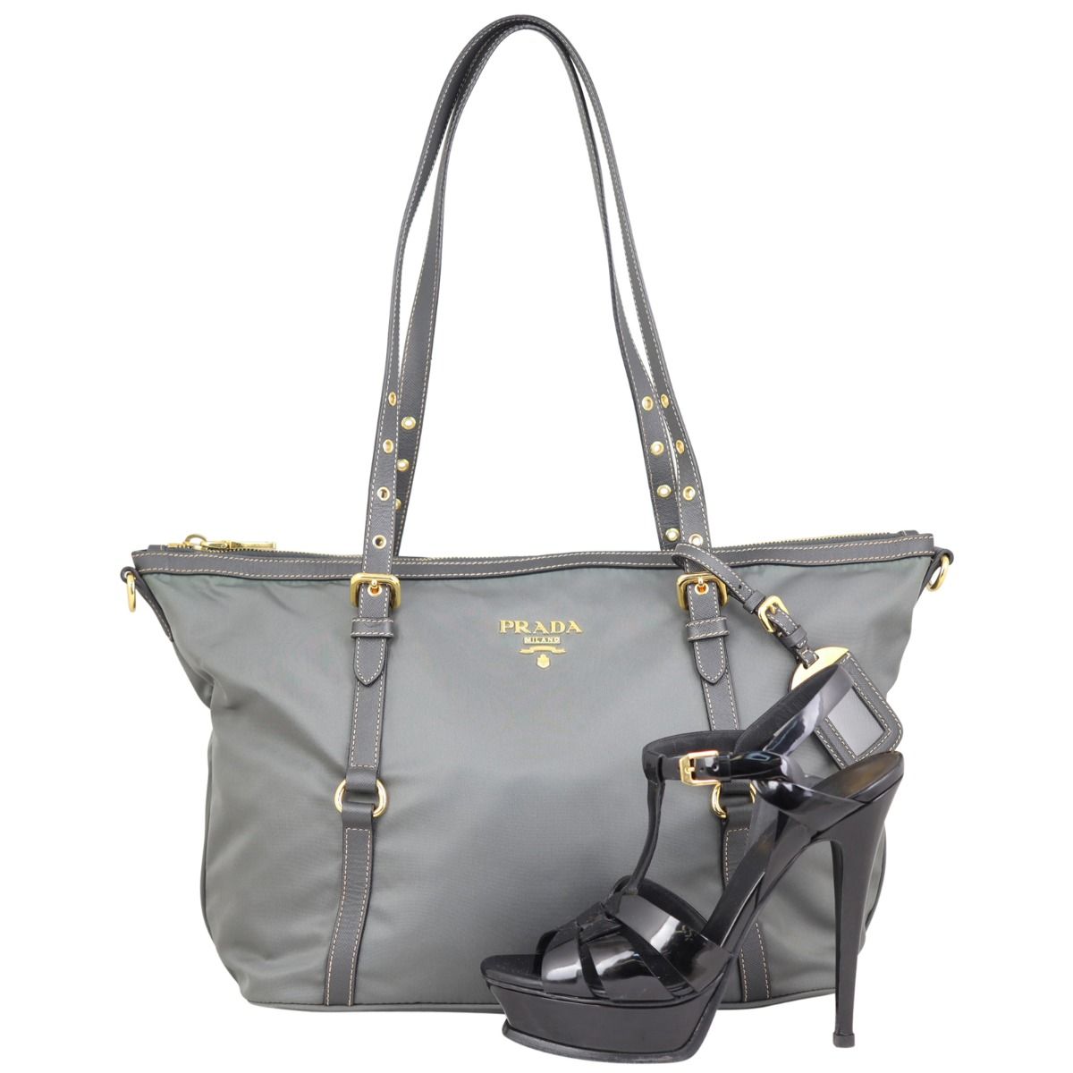 Prada Tessuto Saffiano Two Way Tote
