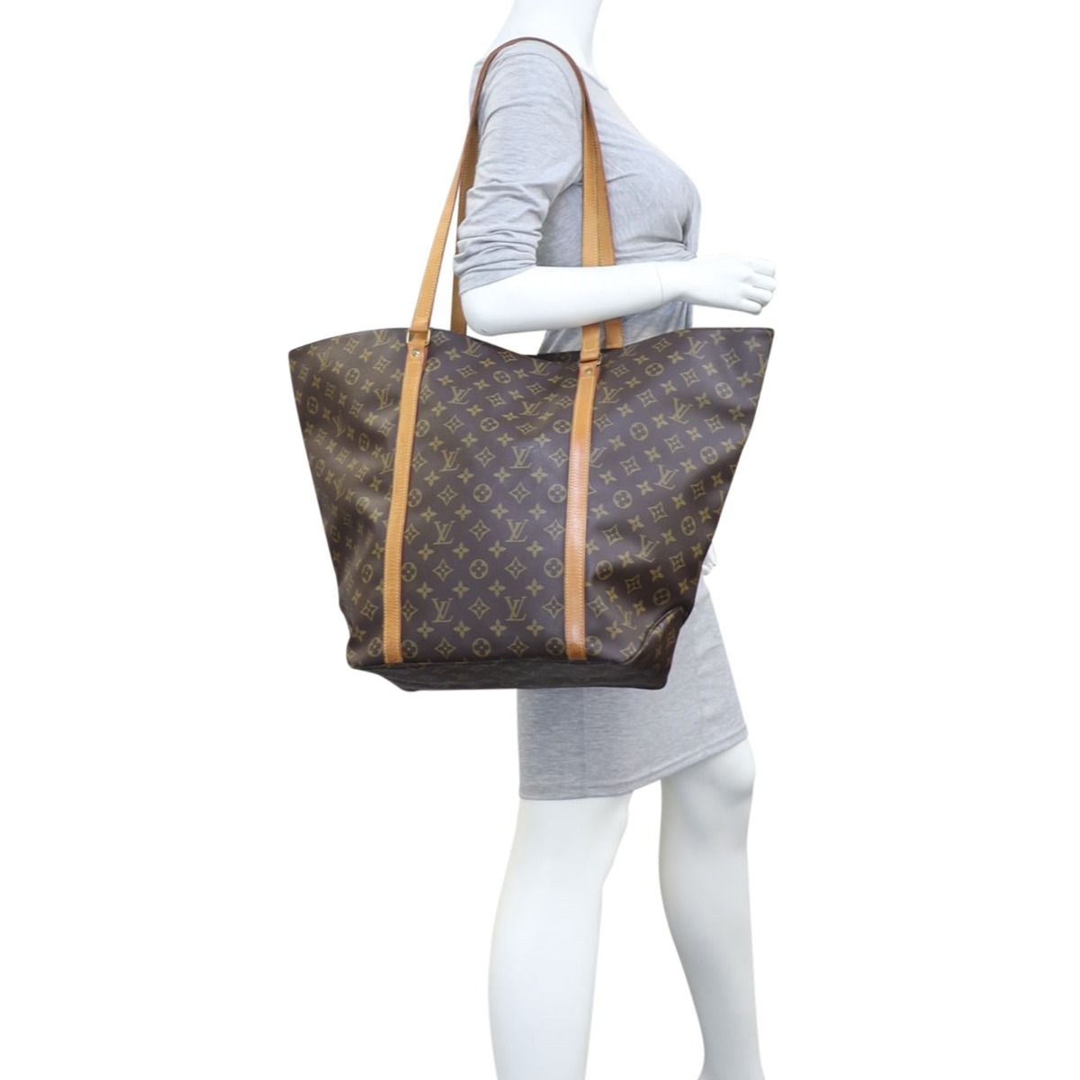 Louis Vuitton Monogram Sac Shopping Tote Bag 910lv5