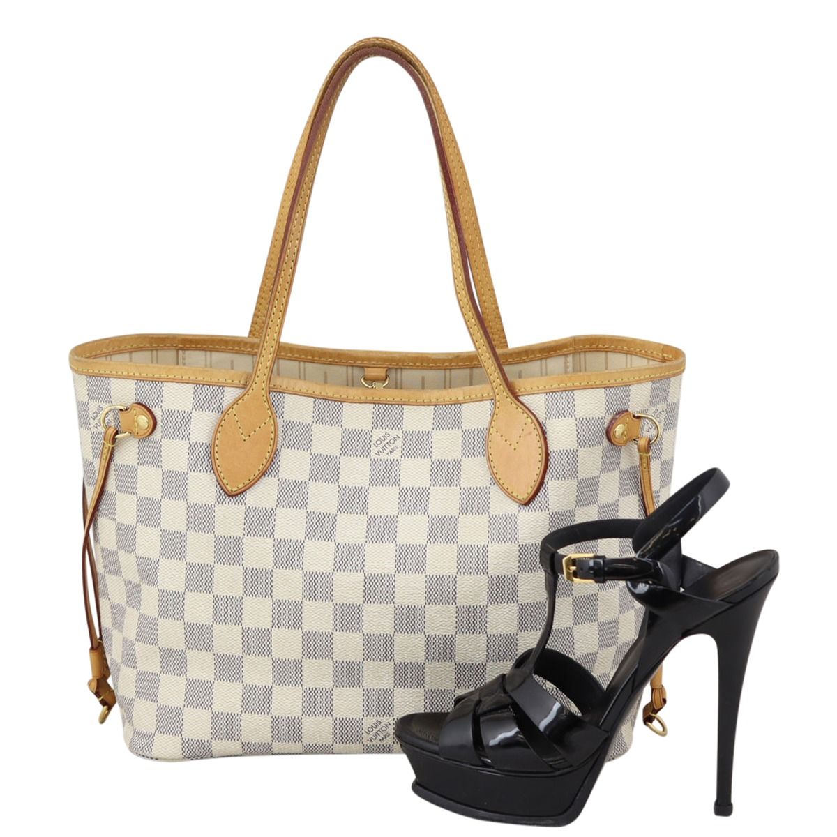 Louis vuitton neverfull pm damier azur top