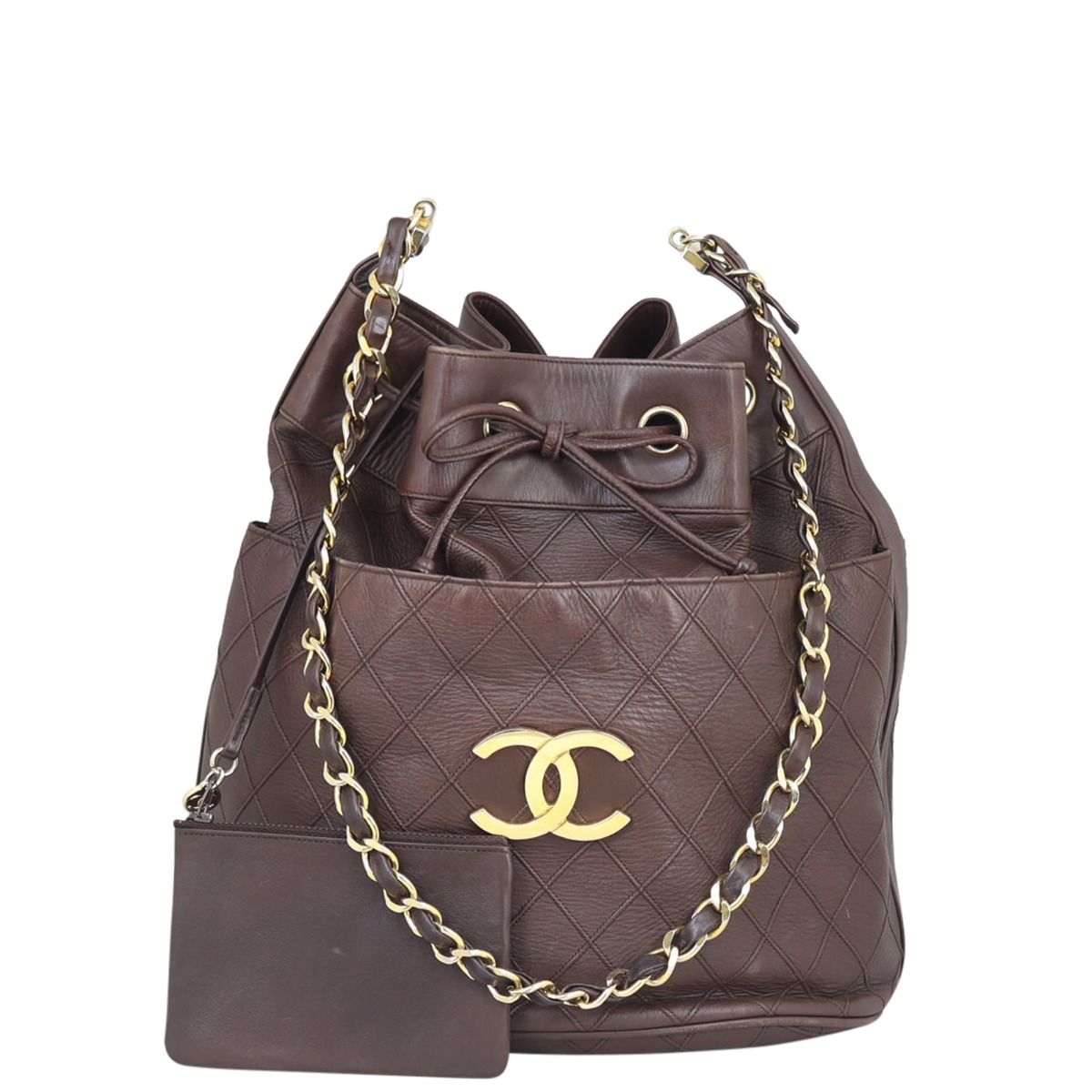 Chanel drawstring bag vintage hotsell