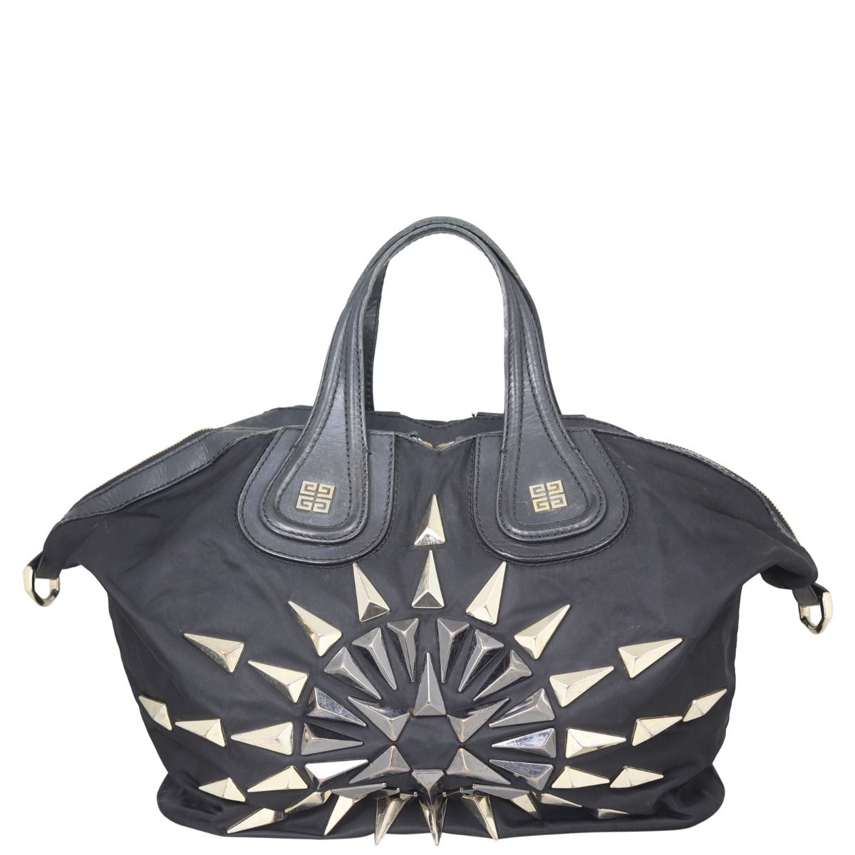 【COLOR iN ID】Nylon studded shoulder bag Prada Silver Tessuto Metallic Nylon Studded Messenger Bag