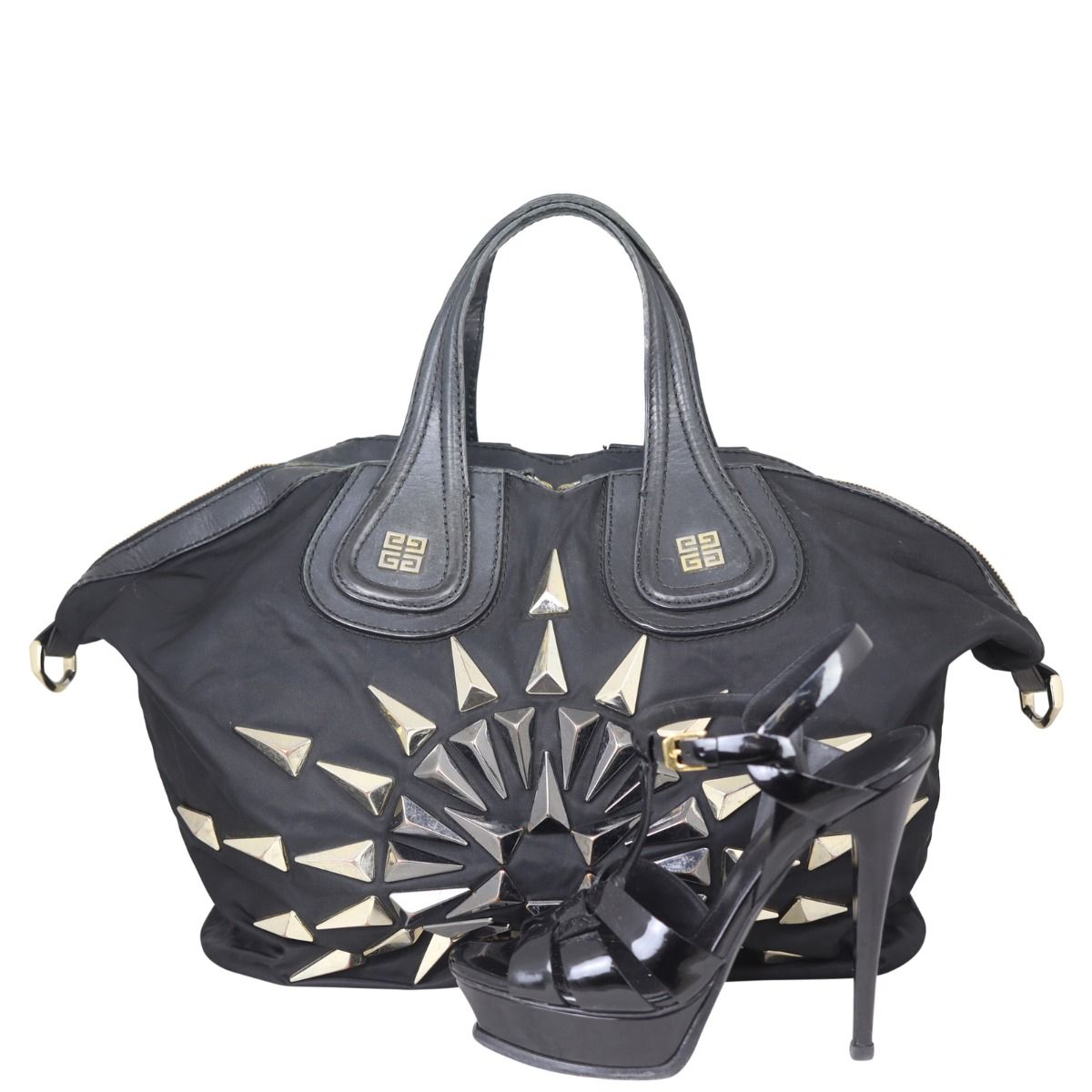 Vintage GIVENCHY studded shoulder bag, black, casual, women's, used, from  Japan