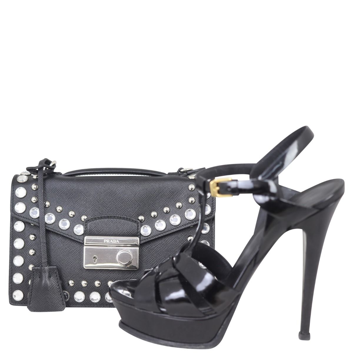 Prada studded crossbody sale