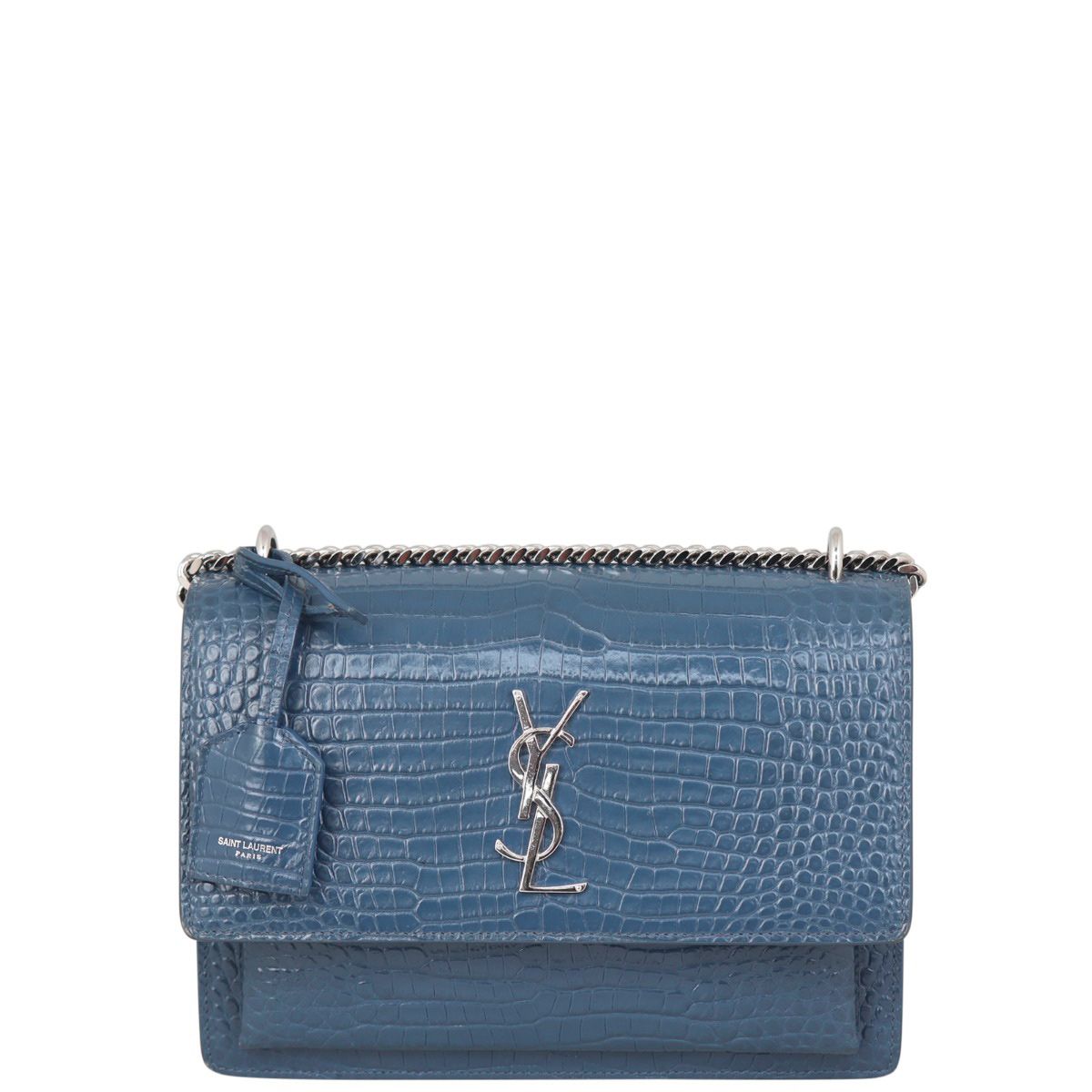 Ysl sunset bag grey on sale