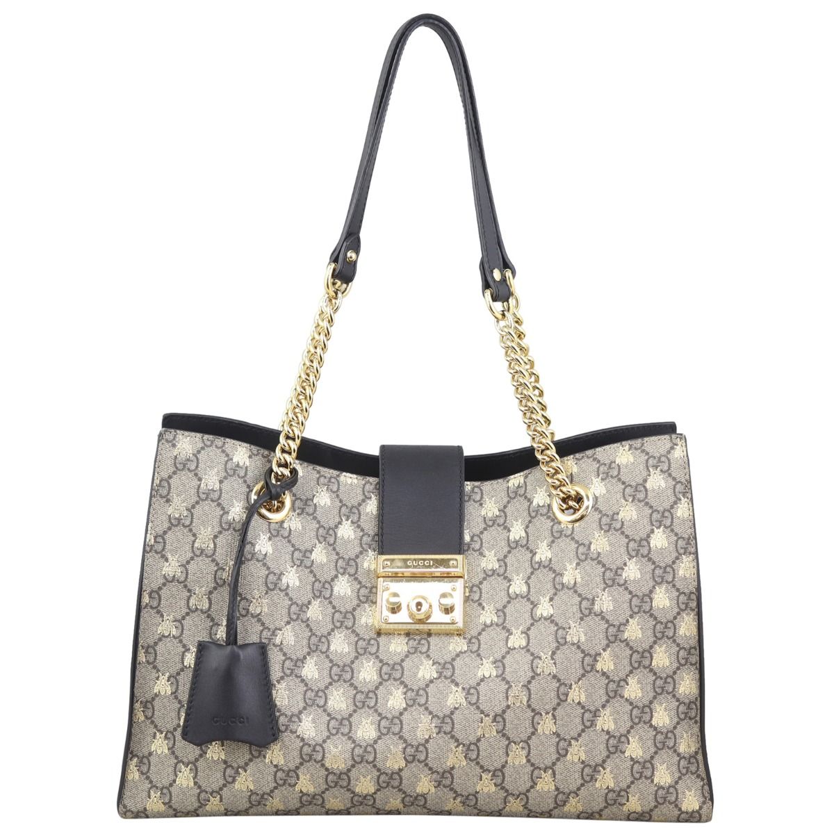 Gucci GG Supreme Bees Medium Padlock Tote
