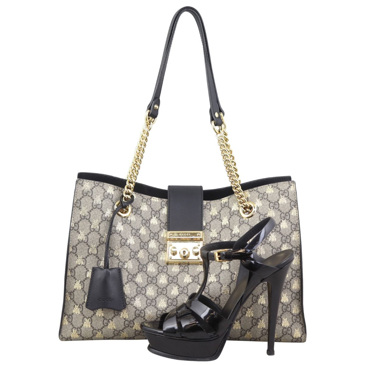 Gucci GG Supreme Bees Medium Padlock Tote