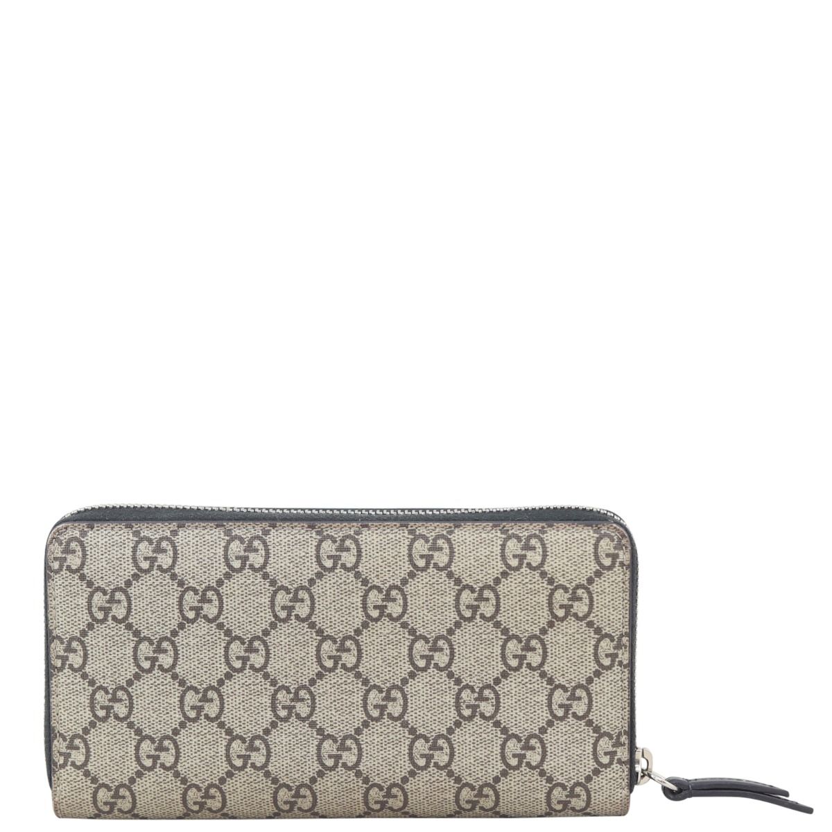 Gucci GG Supreme Angry Cat Zip Around Wallet