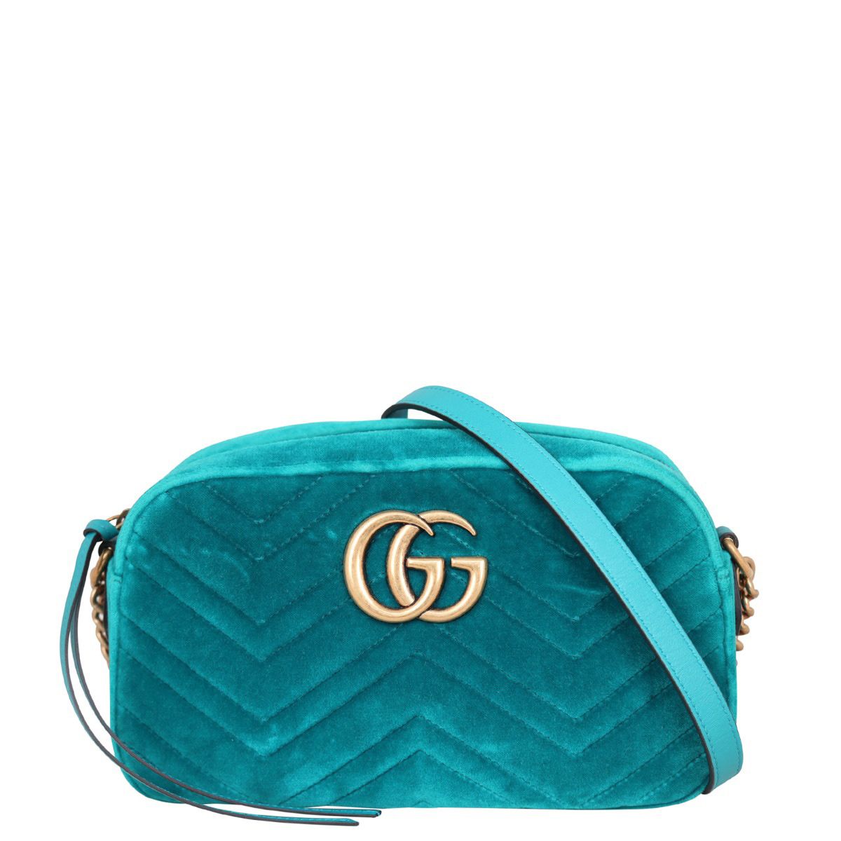 Gucci turquoise velvet bag hotsell