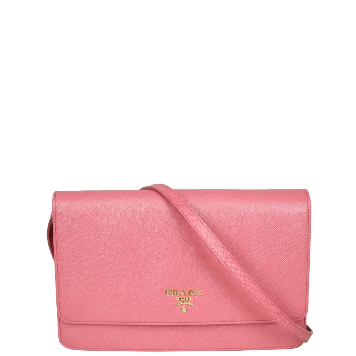 Prada Saffiano Metal Wallet on Strap