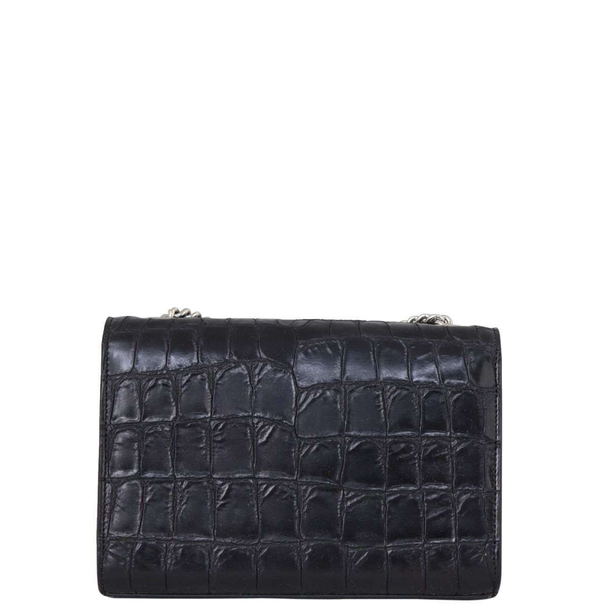 Saint Laurent Kate Tassel Chain Bag Small Crocodile Embossed
