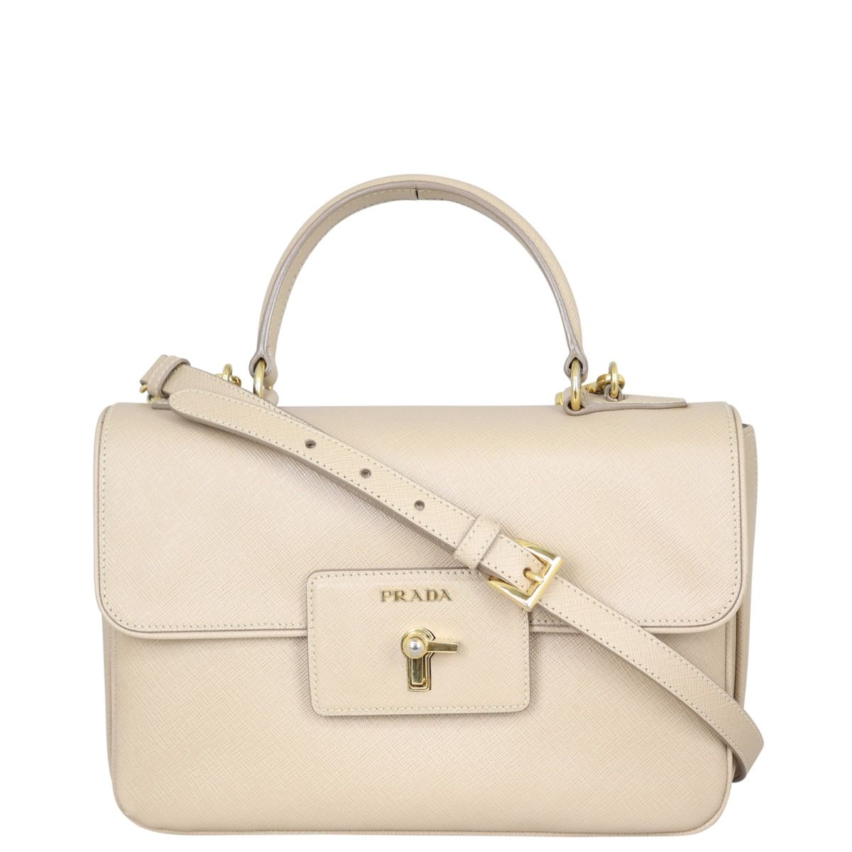 Prada Saffiano Top Handle Crossbody Satchel