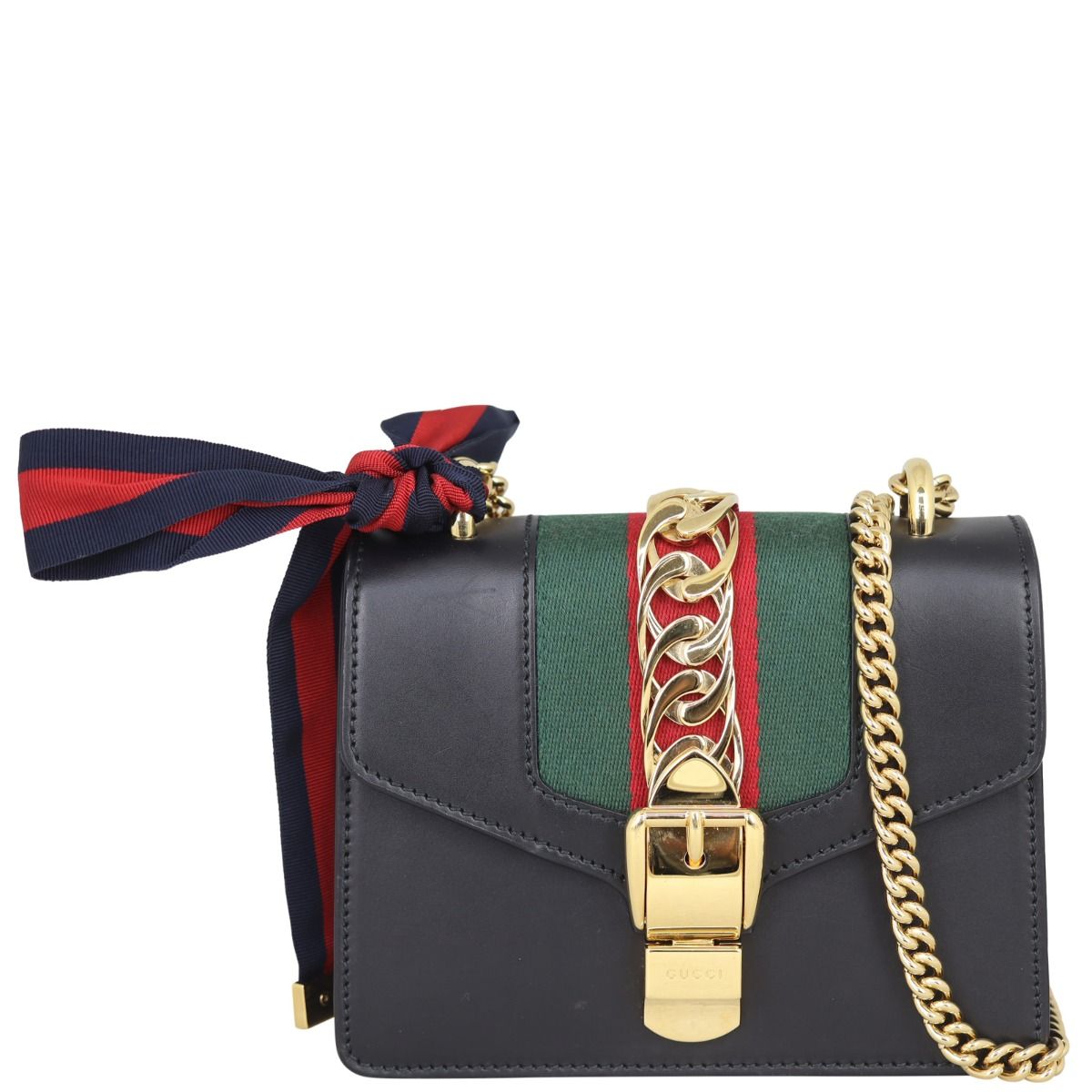 Gucci sylvie mini leather shoulder bag shop