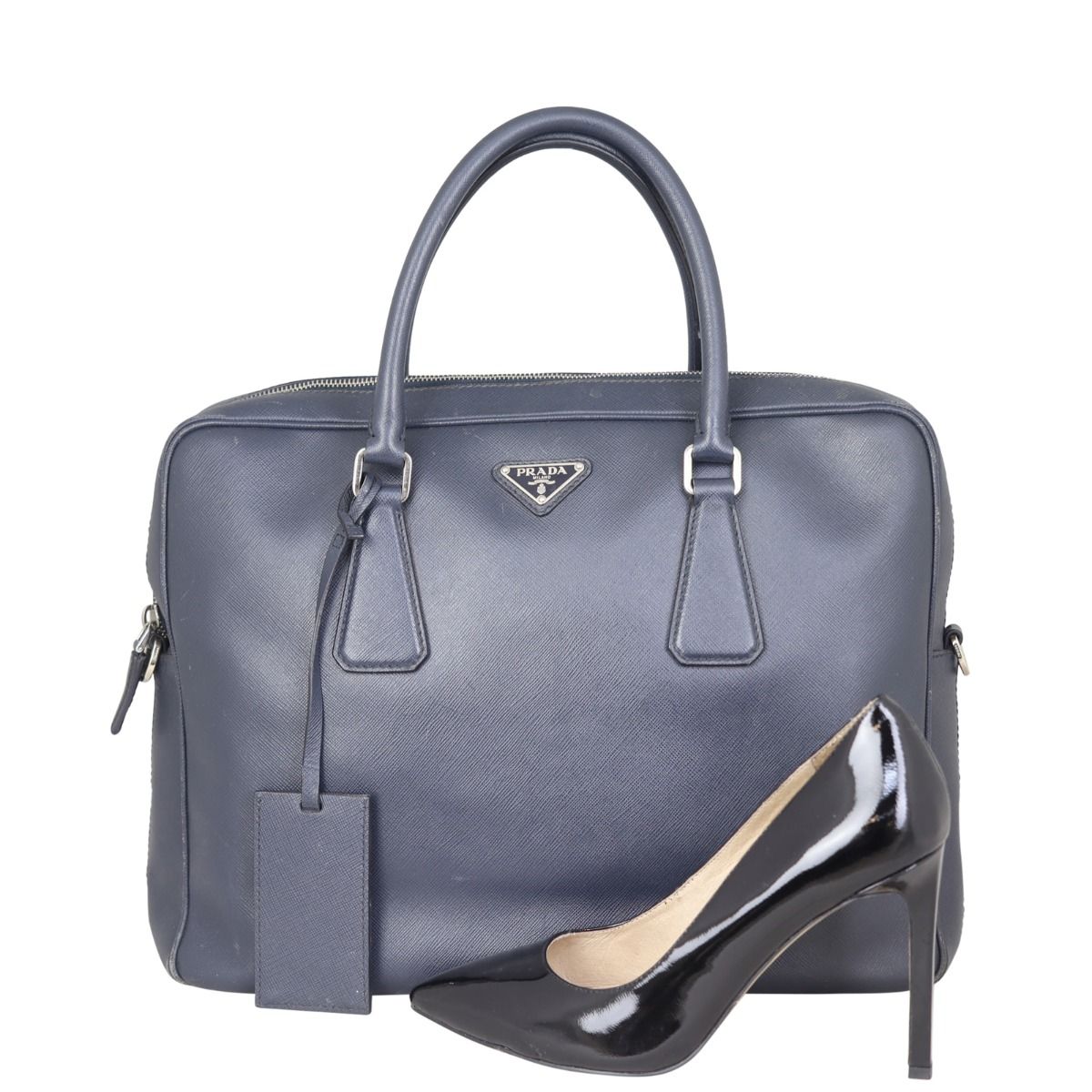 Prada Saffiano Zip Briefcase Bag