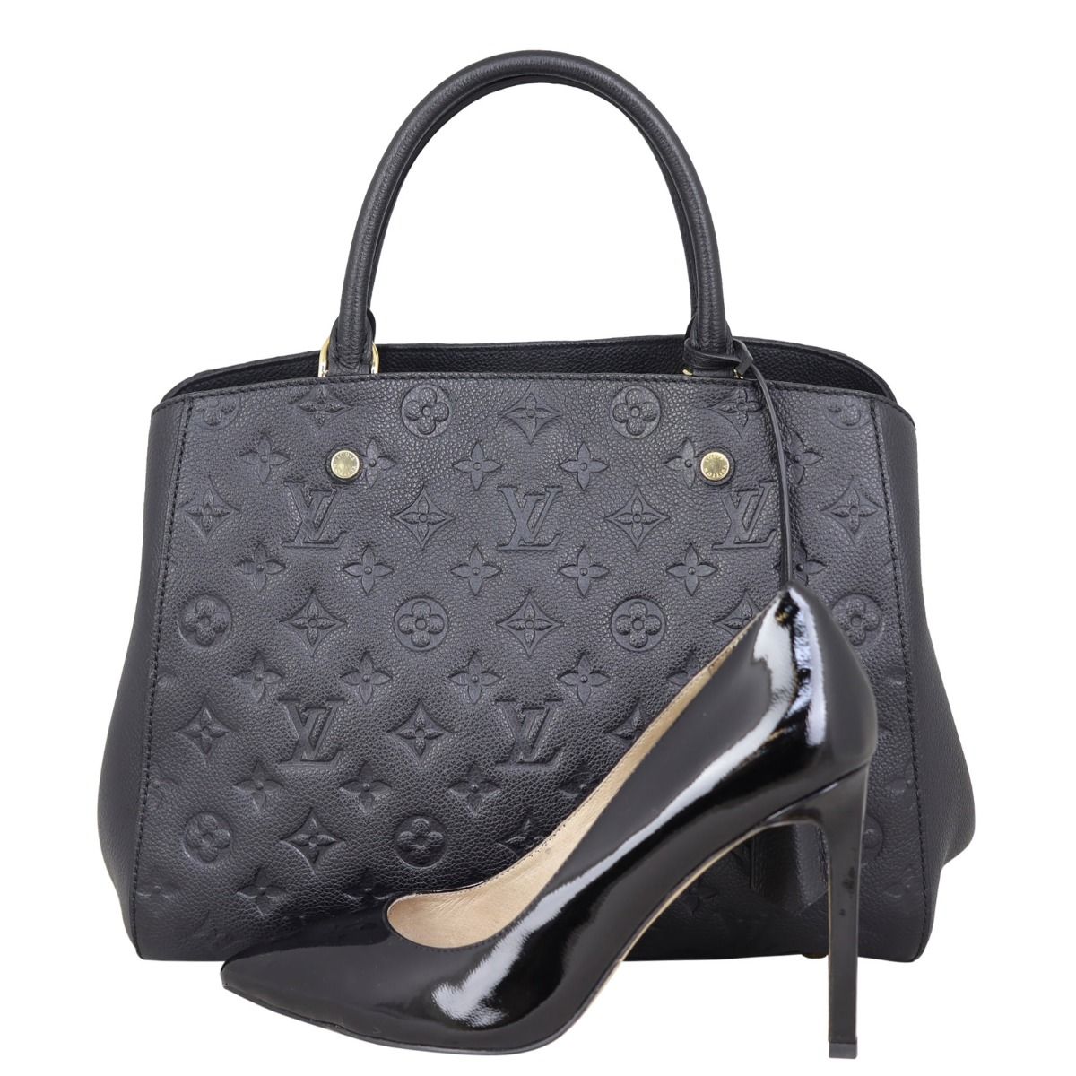 Montaigne handbag monogram hotsell empreinte leather mm