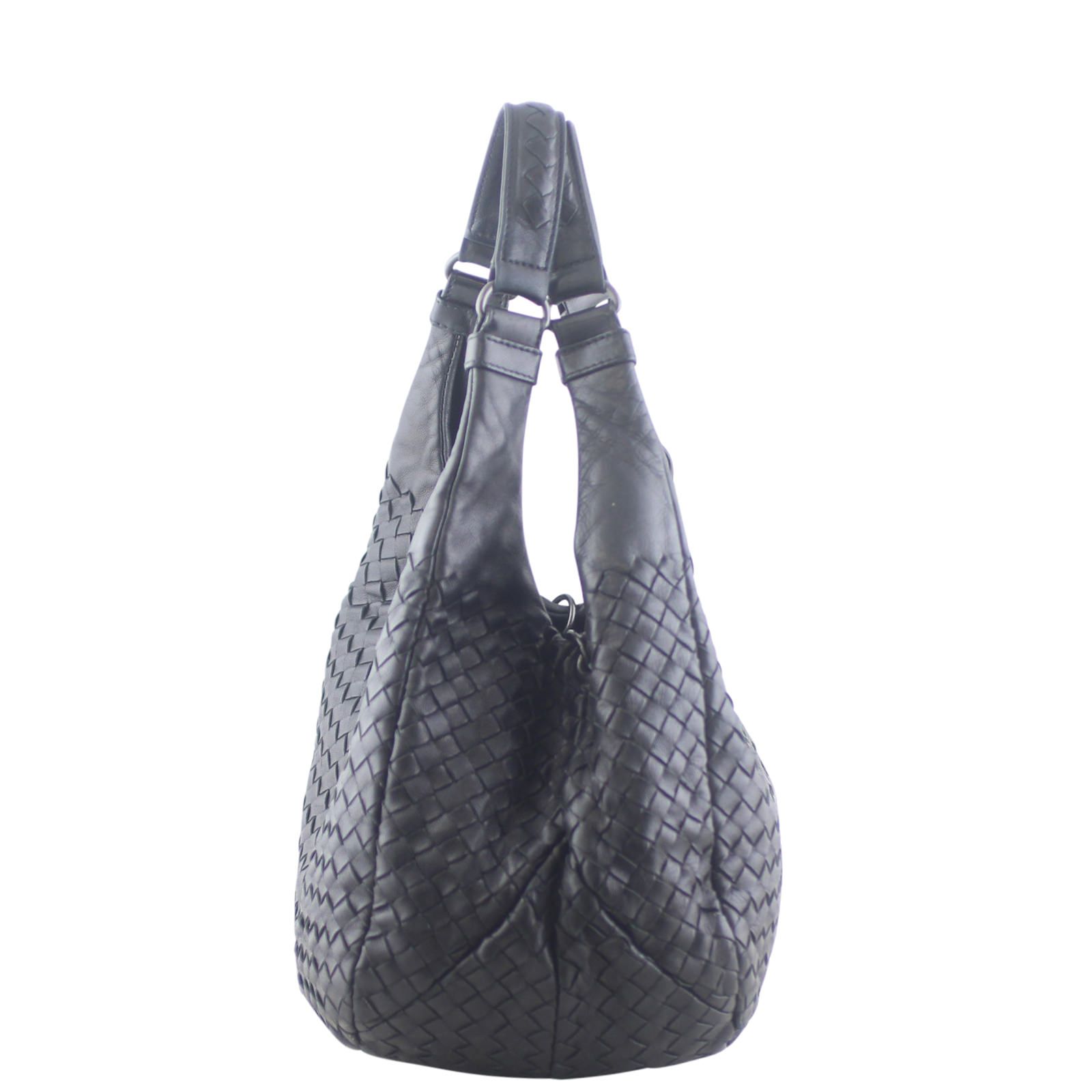 Bottega veneta nero intrecciato nappa bag store