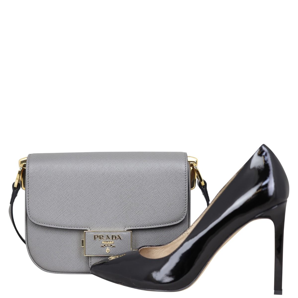 Prada Saffiano Embleme Shoulder Bag