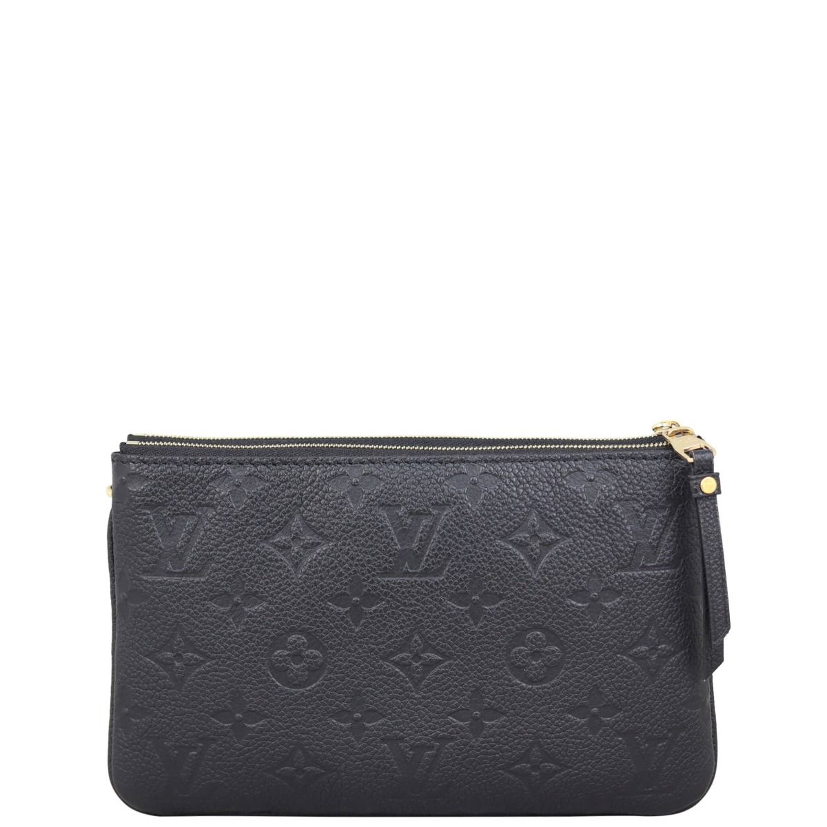 Louis Vuitton Black Monogram Empreinte Double Zip Pochette Clutch on chain Louis  Vuitton