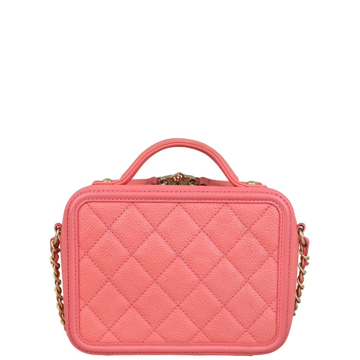 Chanel small discount filigree vanity case