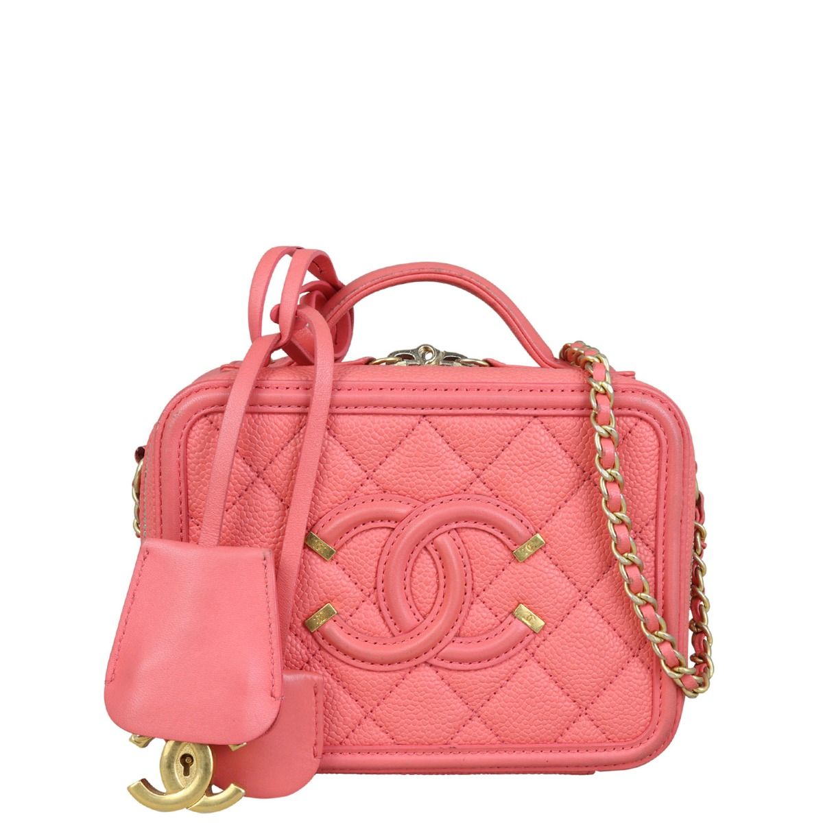 Chanel cc filigree vanity case bag price top