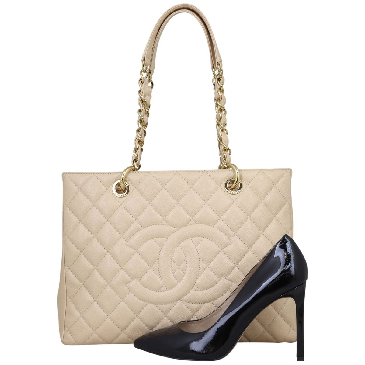 Chanel grand shopping tote beige clearance