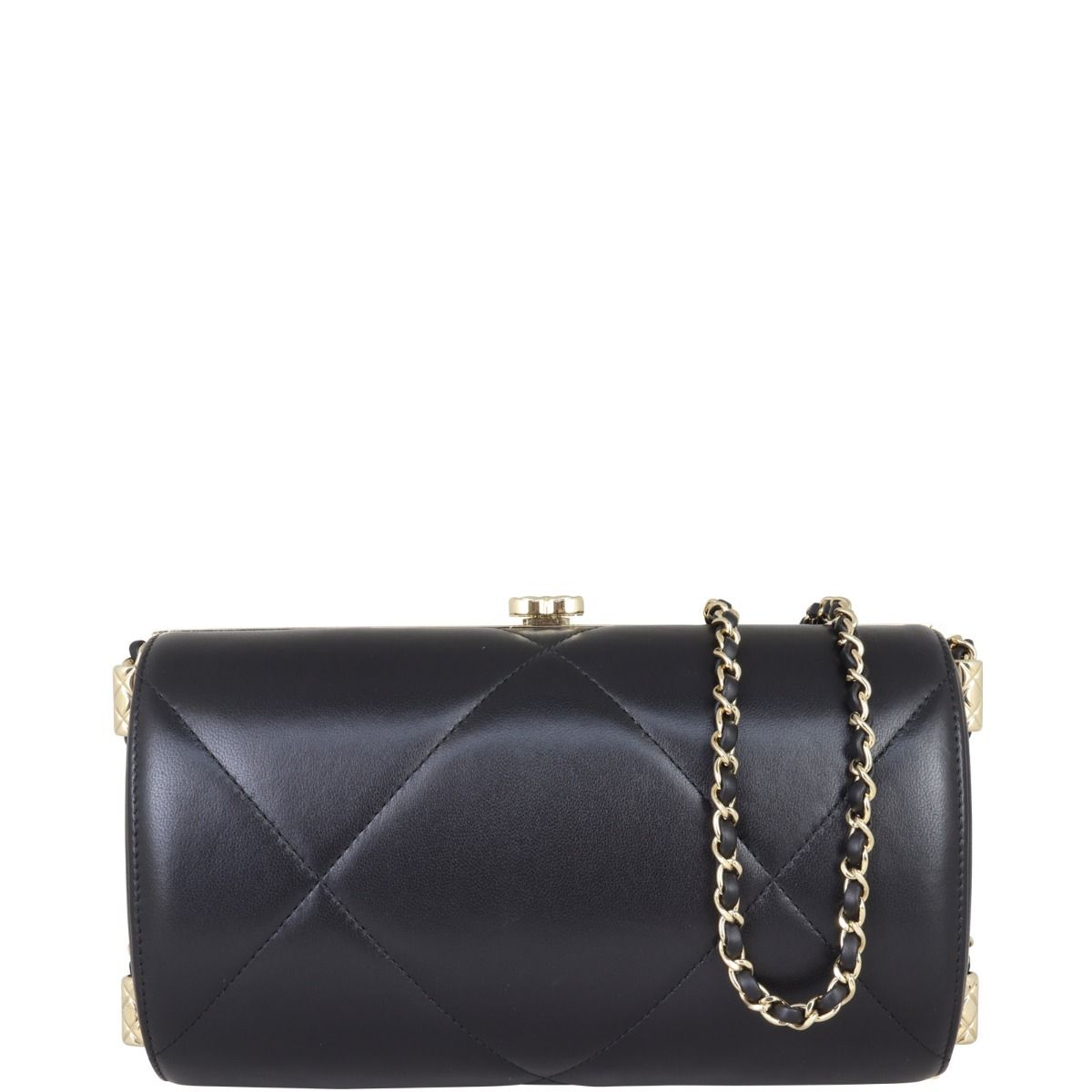 CHANEL Round Clutch With Chain in Iridescent Black Caviar  Dearluxe
